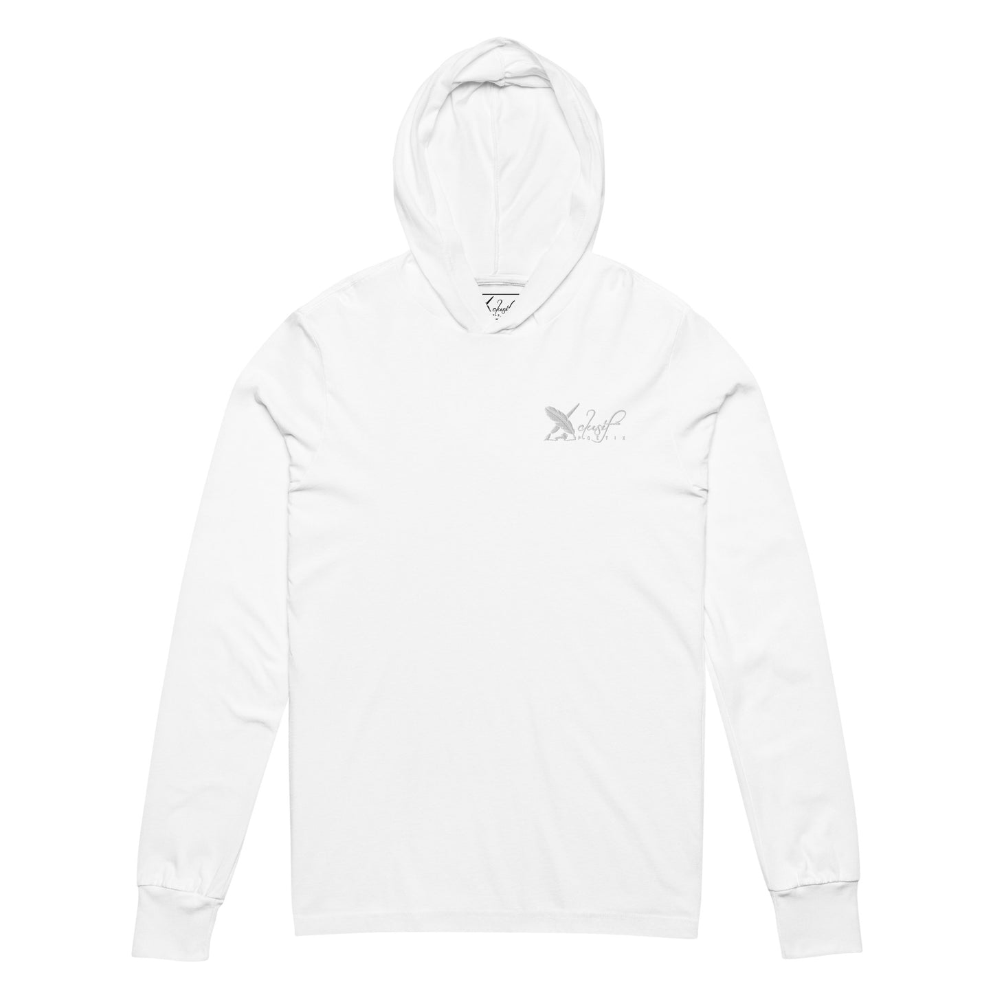 XCLUSIF POETIX WHITE LOGO Hooded long-sleeve tee