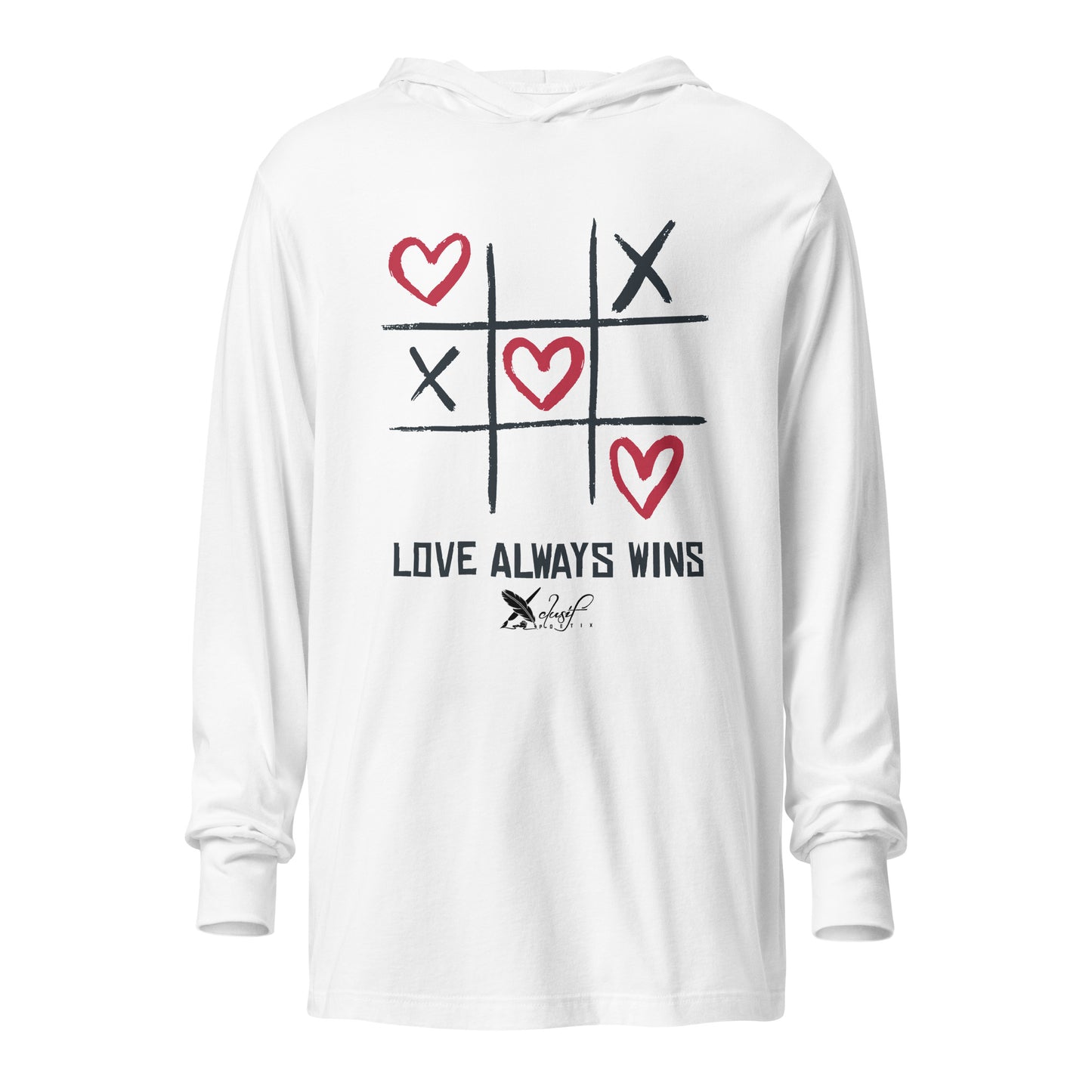 "LOVE ALWAYS WINS" BY XCLUSIF POETIX Hooded long-sleeve tee