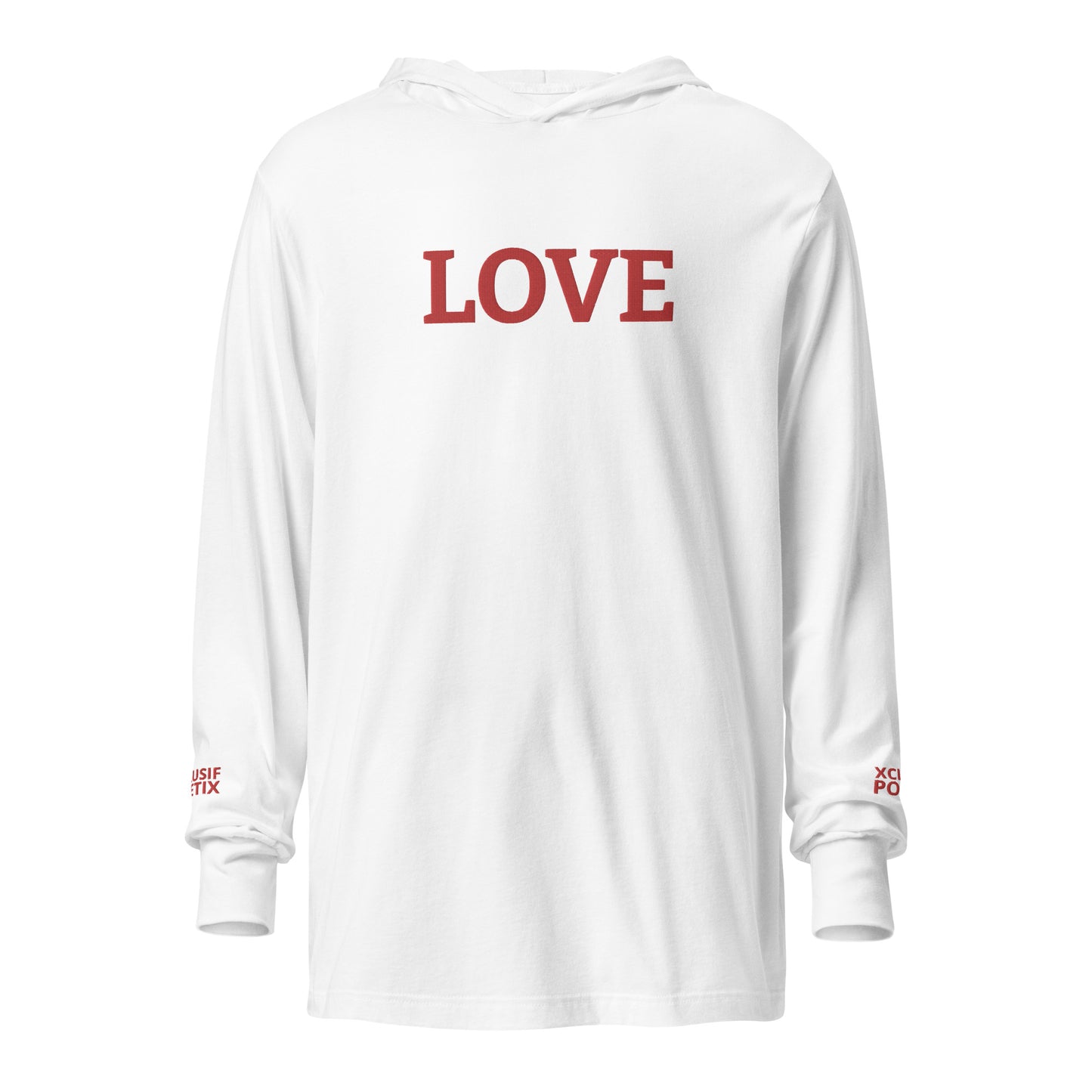 LOVE BY XCLUSIF POETIX Embroidery Hooded long-sleeve tee