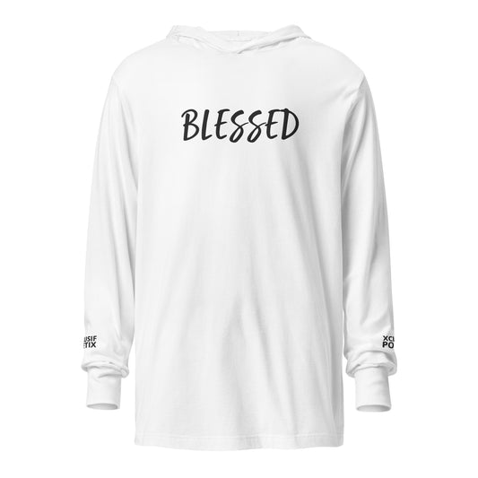 BLESSED BY XCLUSIF POETIX EMBROIDERY Hooded long-sleeve tee