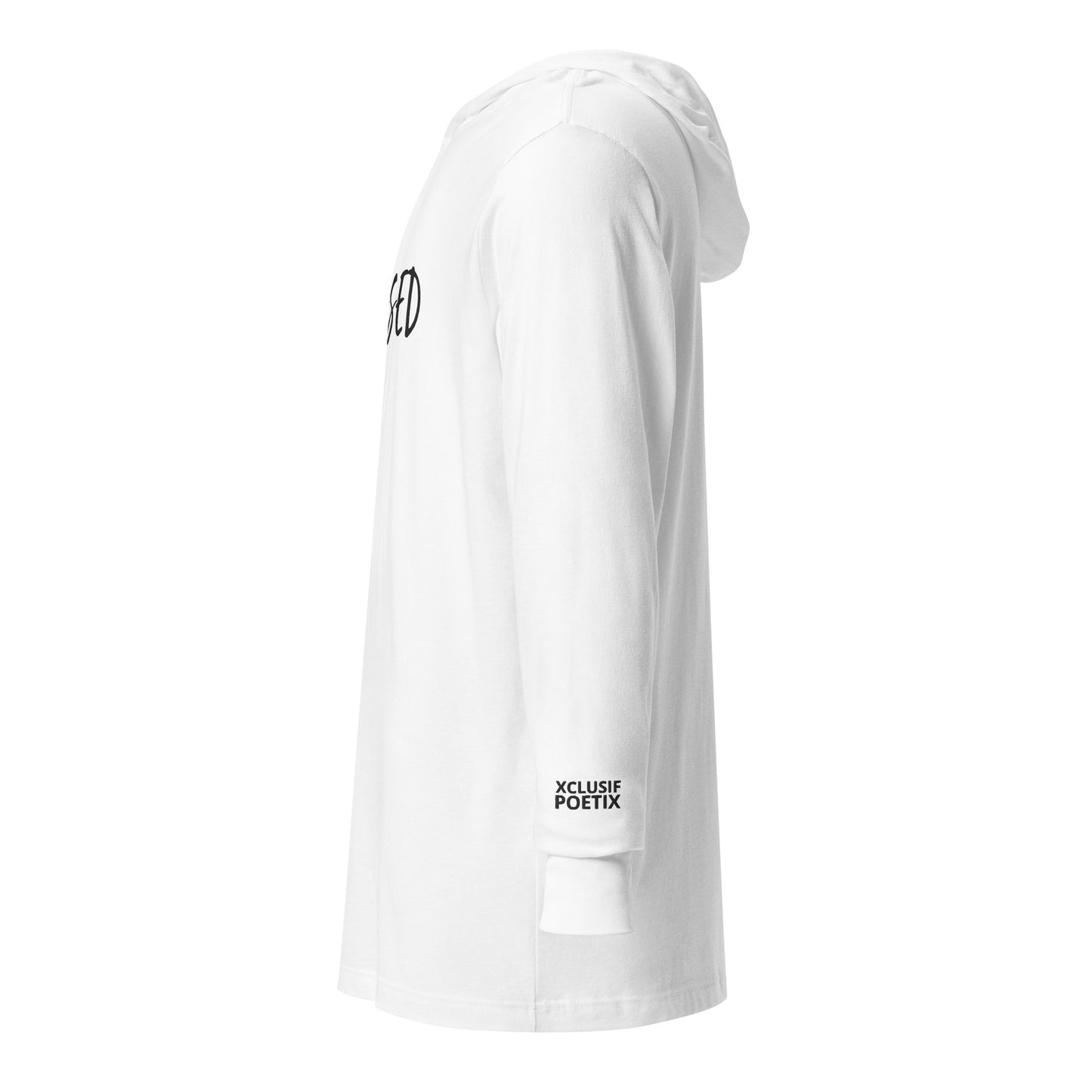 BLESSED BY XCLUSIF POETIX EMBROIDERY Hooded long-sleeve tee