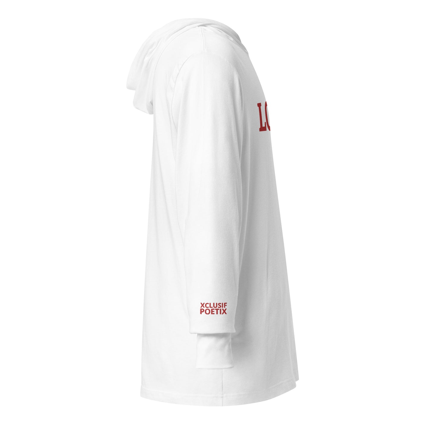 LOVE BY XCLUSIF POETIX Embroidery Hooded long-sleeve tee