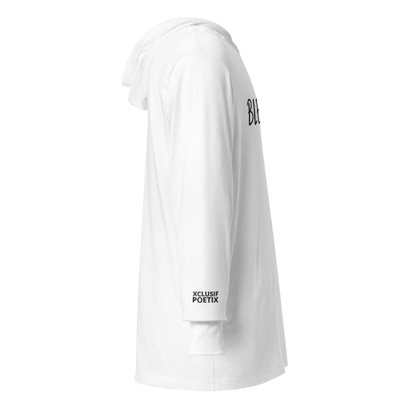 BLESSED BY XCLUSIF POETIX EMBROIDERY Hooded long-sleeve tee