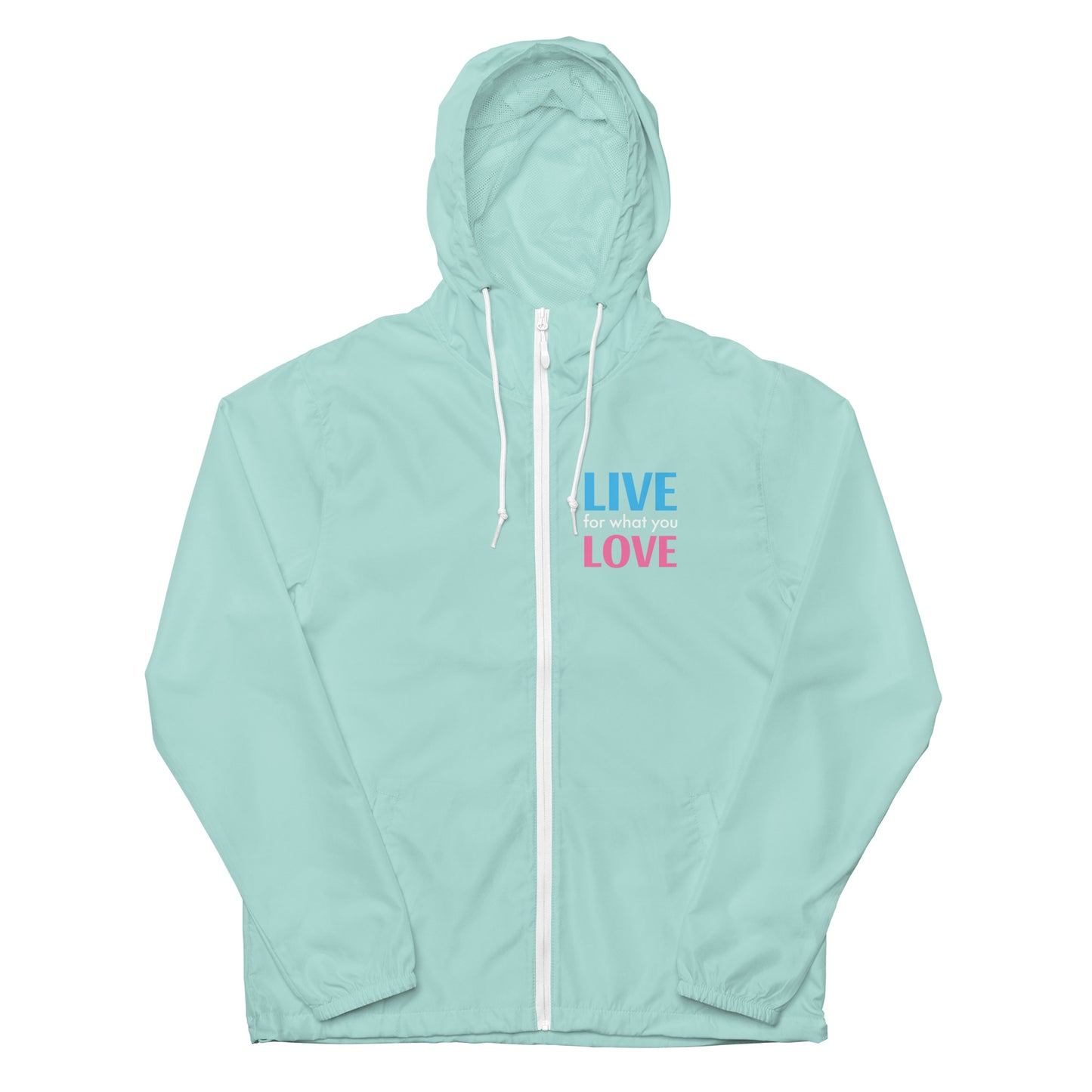 "LIVE FOR WHAT YOU LOVE" BY XCLUSIF POETIX Unisex lightweight zip up windbreaker