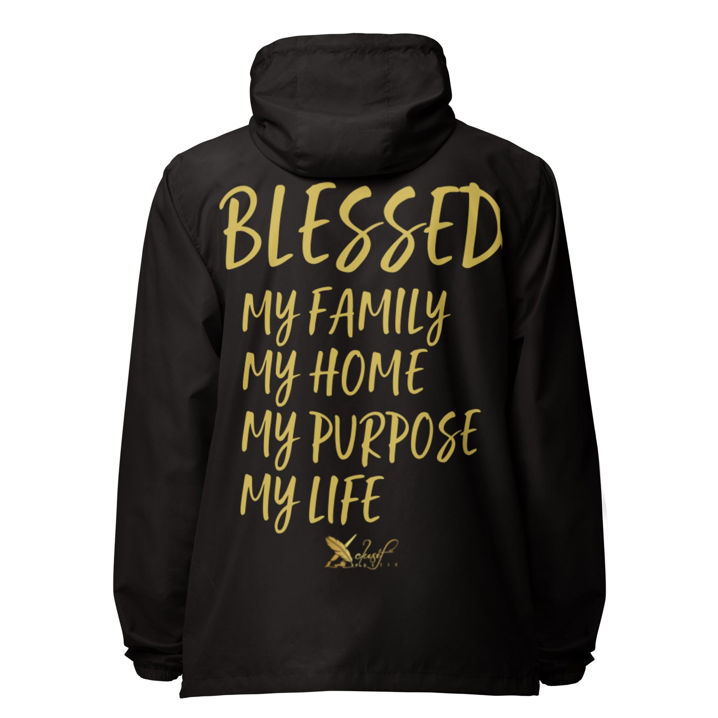 BLESSED BY XCLUSIF POETIX Unisex lightweight zip up windbreaker