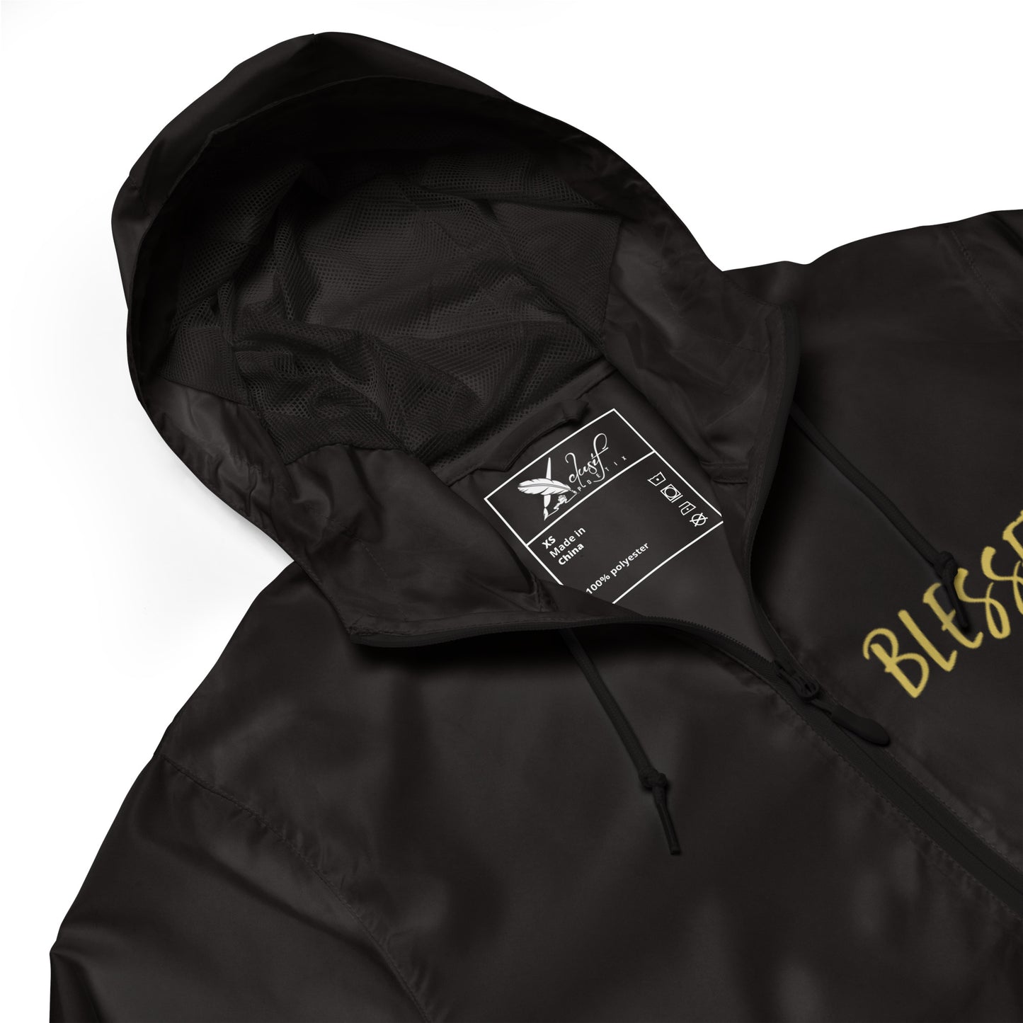 BLESSED BY XCLUSIF POETIX Unisex lightweight zip up windbreaker