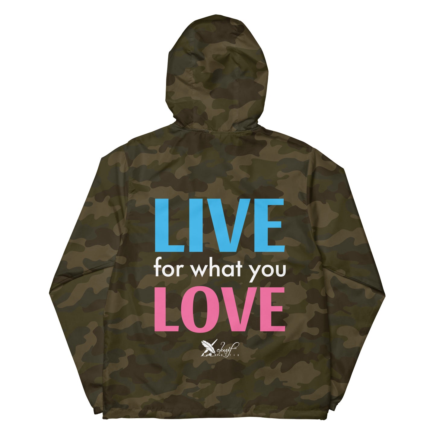 "LIVE FOR WHAT YOU LOVE" BY XCLUSIF POETIX Unisex lightweight zip up windbreaker