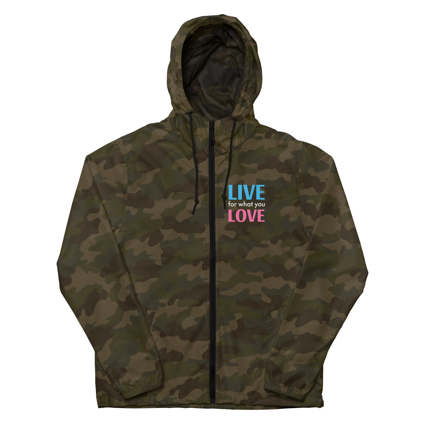 "LIVE FOR WHAT YOU LOVE" BY XCLUSIF POETIX Unisex lightweight zip up windbreaker