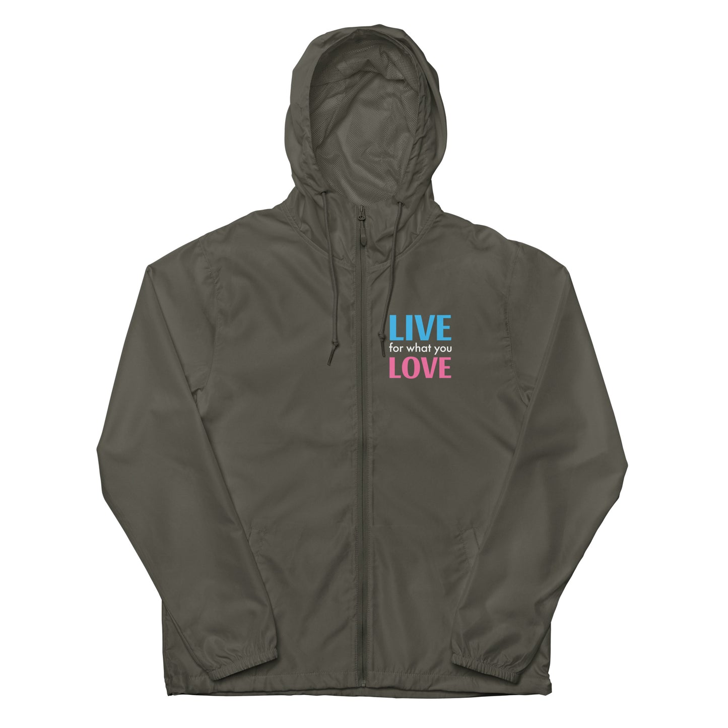 "LIVE FOR WHAT YOU LOVE" BY XCLUSIF POETIX Unisex lightweight zip up windbreaker