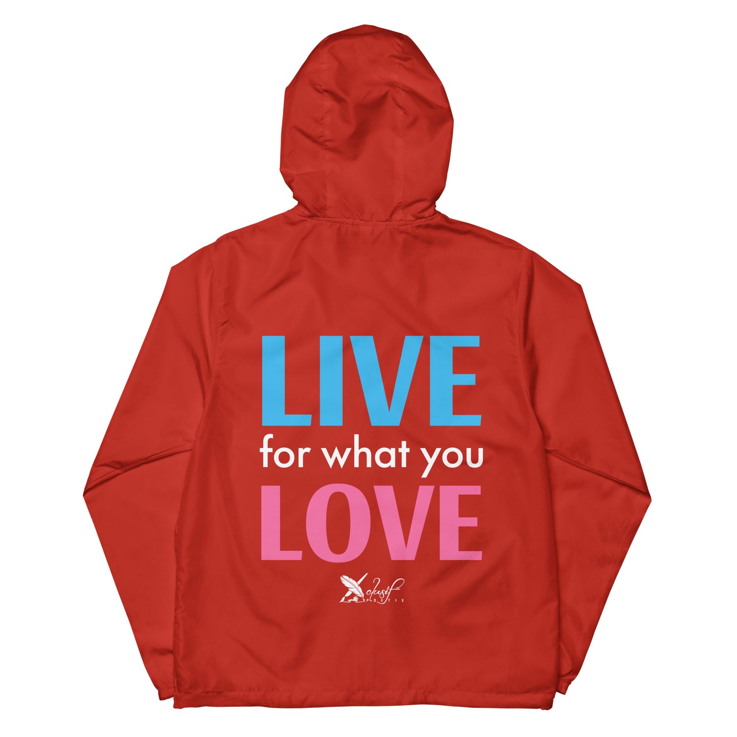 "LIVE FOR WHAT YOU LOVE" BY XCLUSIF POETIX Unisex lightweight zip up windbreaker