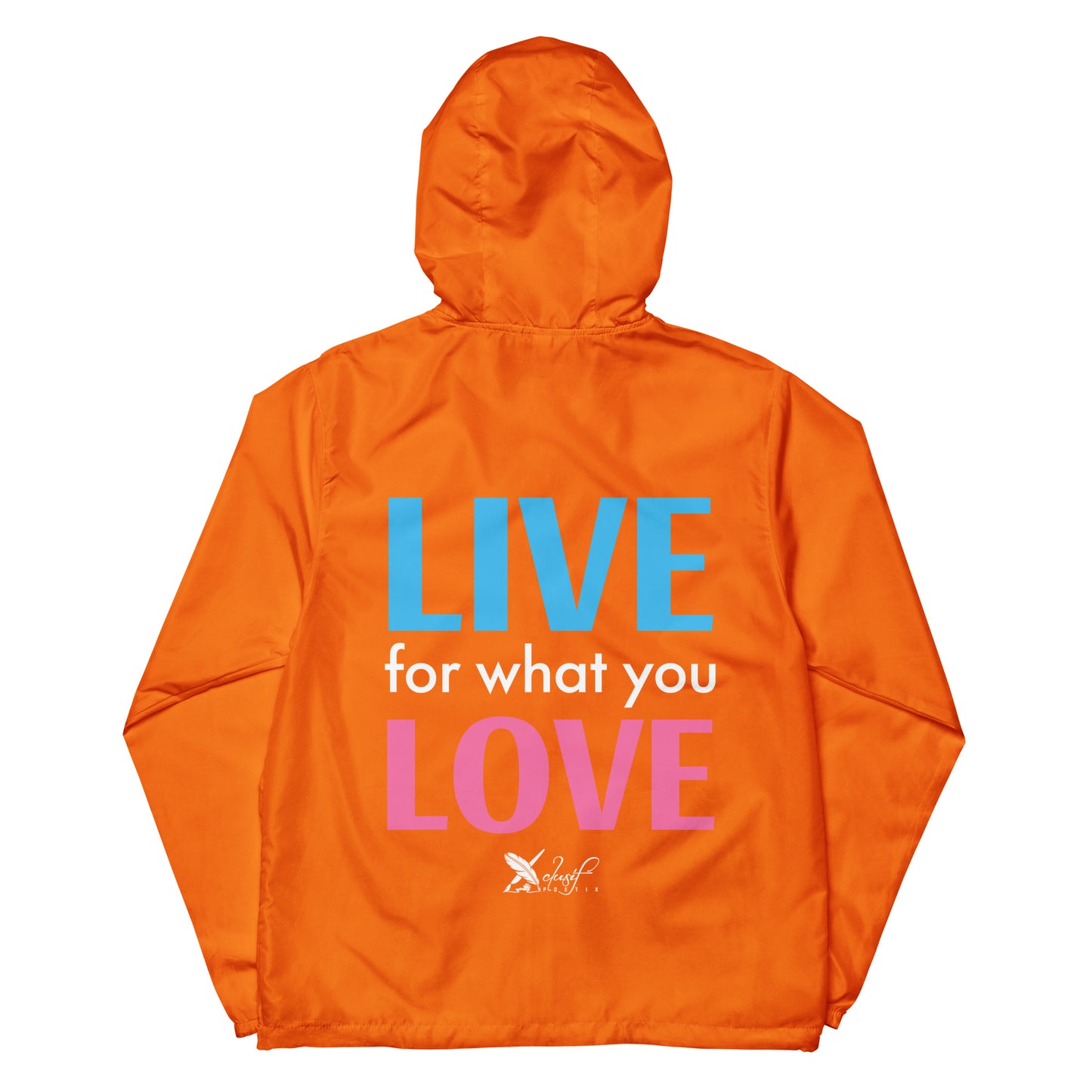 "LIVE FOR WHAT YOU LOVE" BY XCLUSIF POETIX Unisex lightweight zip up windbreaker