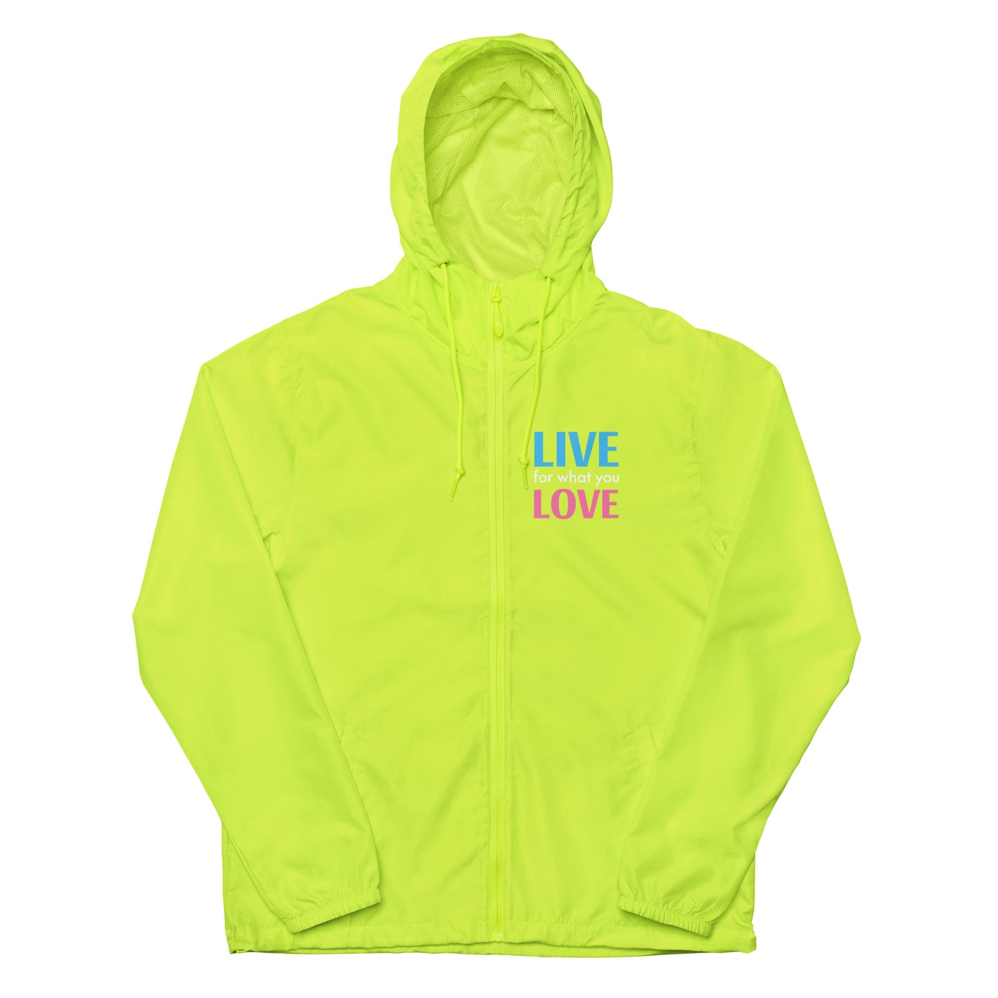 "LIVE FOR WHAT YOU LOVE" BY XCLUSIF POETIX Unisex lightweight zip up windbreaker