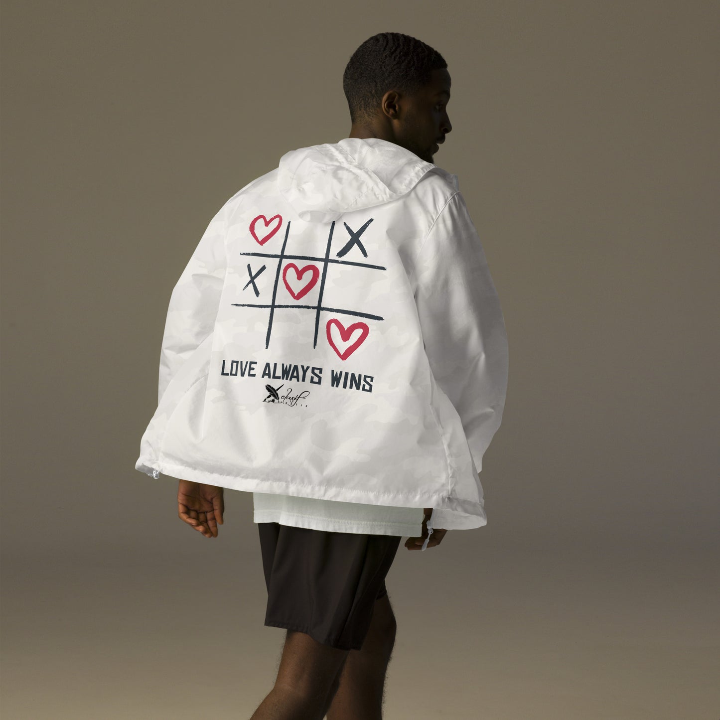 "LOVE ALWAYS WINS" BY XCLUSIF POETIX Unisex lightweight zip up windbreaker