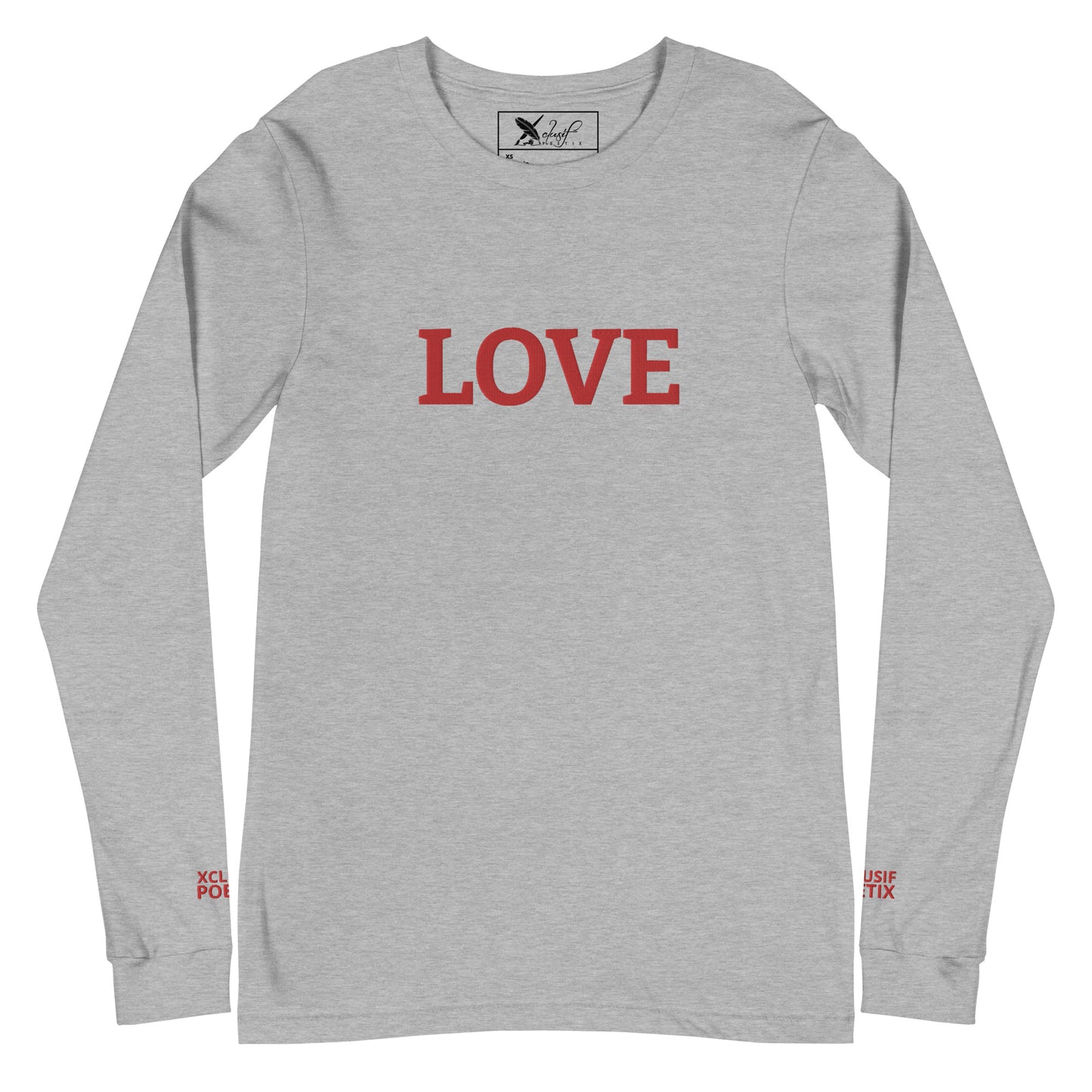 LOVE BY XCLUSIF POETIX Embroidery Unisex Long Sleeve Tee