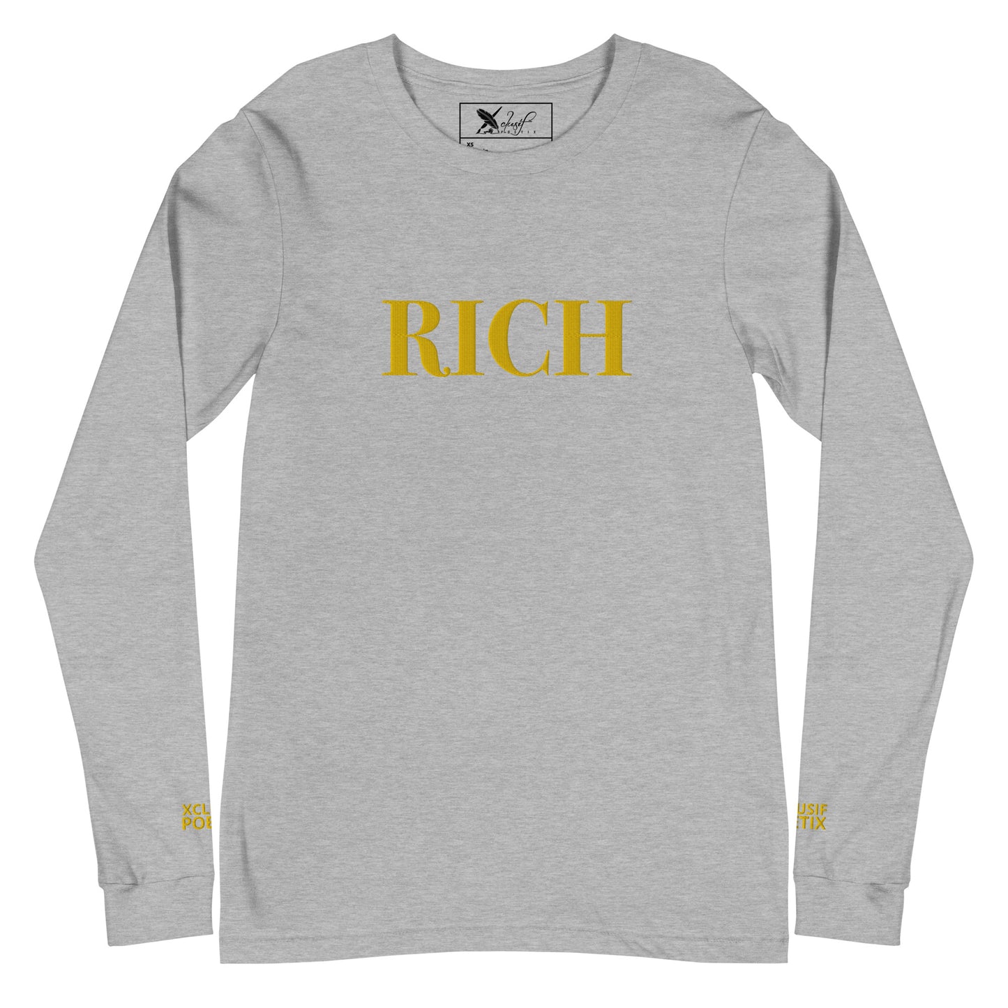 RICH BY XCLUSIF POETIX Embroidery Unisex Long Sleeve Tee