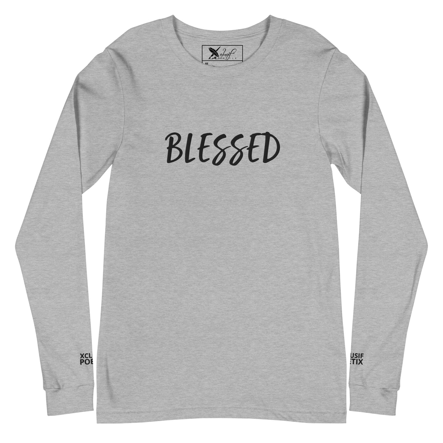 BLESSED BY XCLUSIF POETIX EMBROIDERY Unisex Long Sleeve Tee