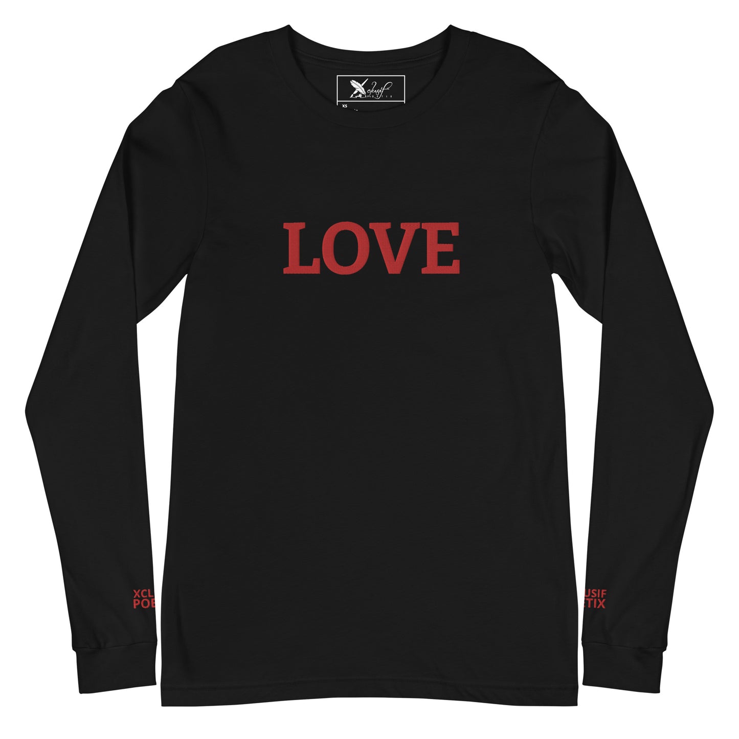 LOVE BY XCLUSIF POETIX Embroidery Unisex Long Sleeve Tee