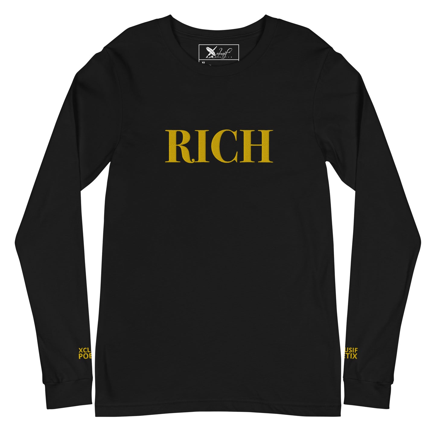 RICH BY XCLUSIF POETIX Embroidery Unisex Long Sleeve Tee