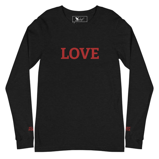 LOVE BY XCLUSIF POETIX Embroidery Unisex Long Sleeve Tee