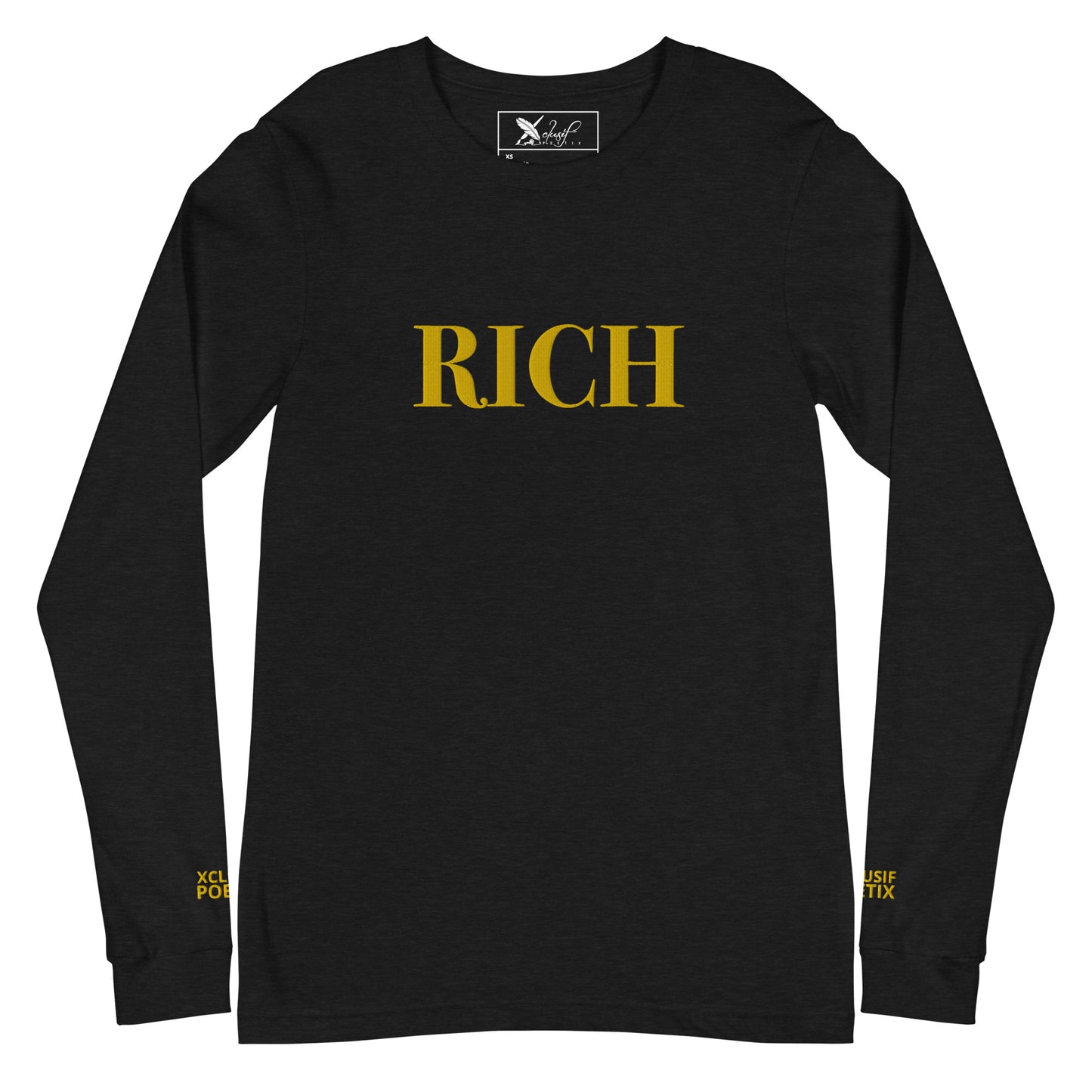 RICH BY XCLUSIF POETIX Embroidery Unisex Long Sleeve Tee