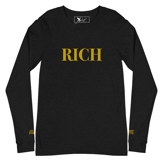 RICH BY XCLUSIF POETIX Embroidery Unisex Long Sleeve Tee