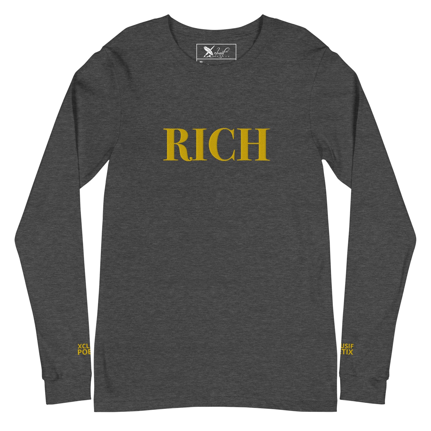 RICH BY XCLUSIF POETIX Embroidery Unisex Long Sleeve Tee