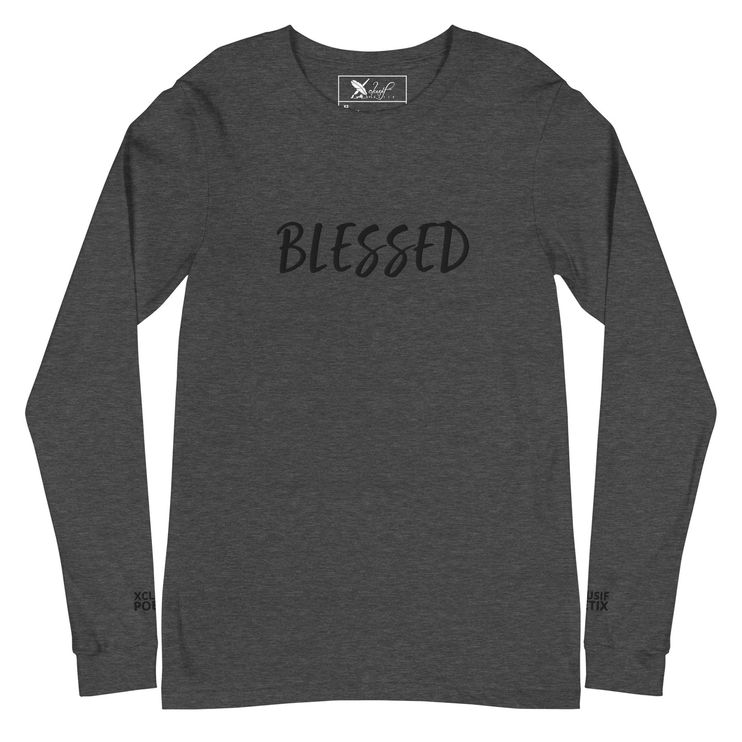 BLESSED BY XCLUSIF POETIX EMBROIDERY Unisex Long Sleeve Tee