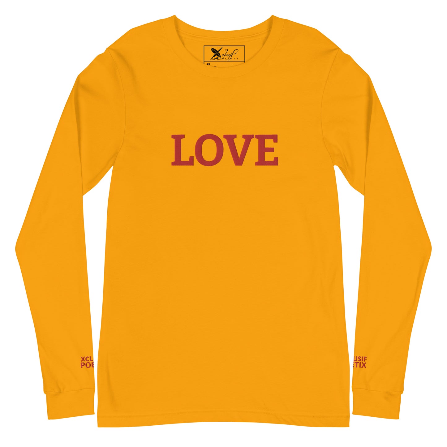 LOVE BY XCLUSIF POETIX Embroidery Unisex Long Sleeve Tee