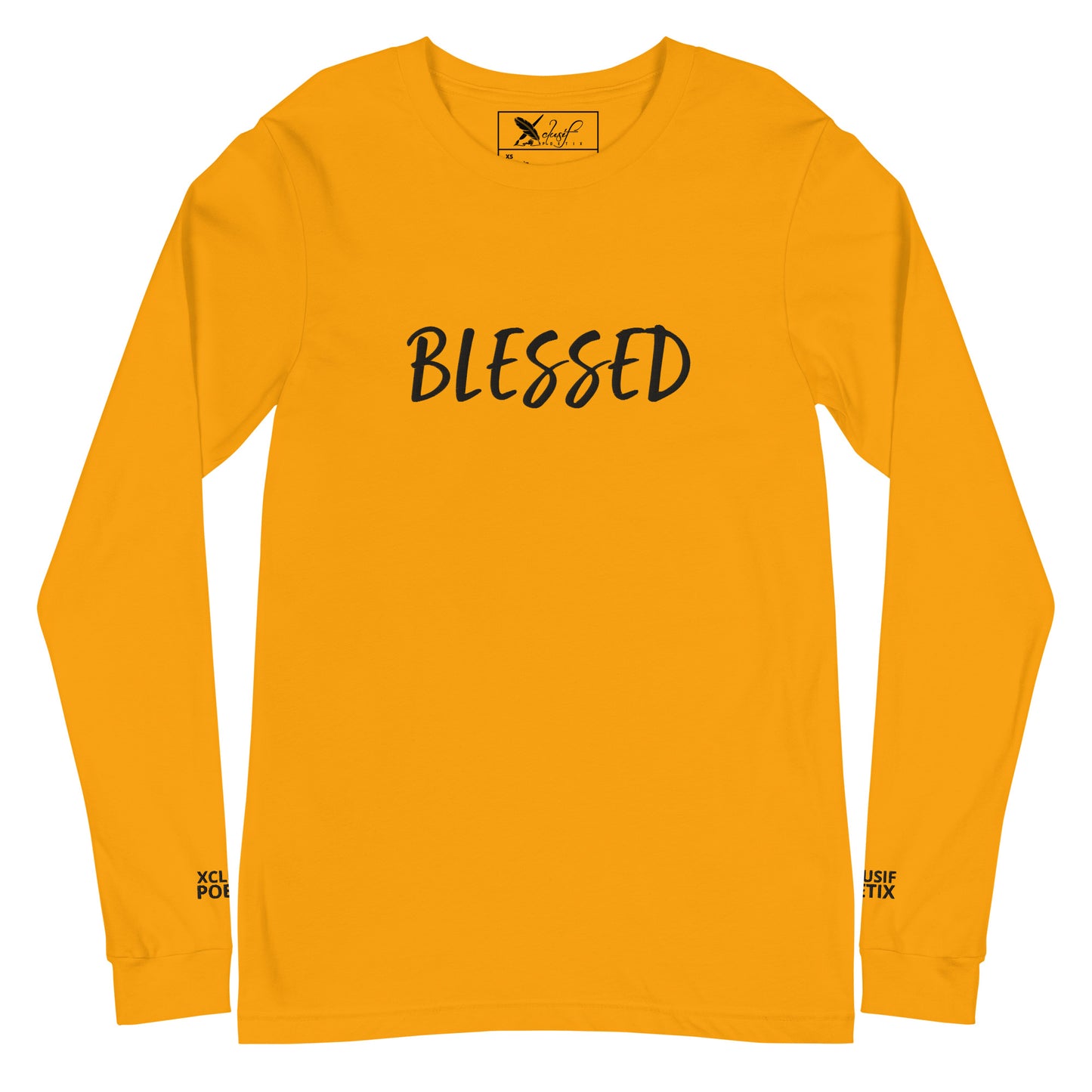 BLESSED BY XCLUSIF POETIX EMBROIDERY Unisex Long Sleeve Tee