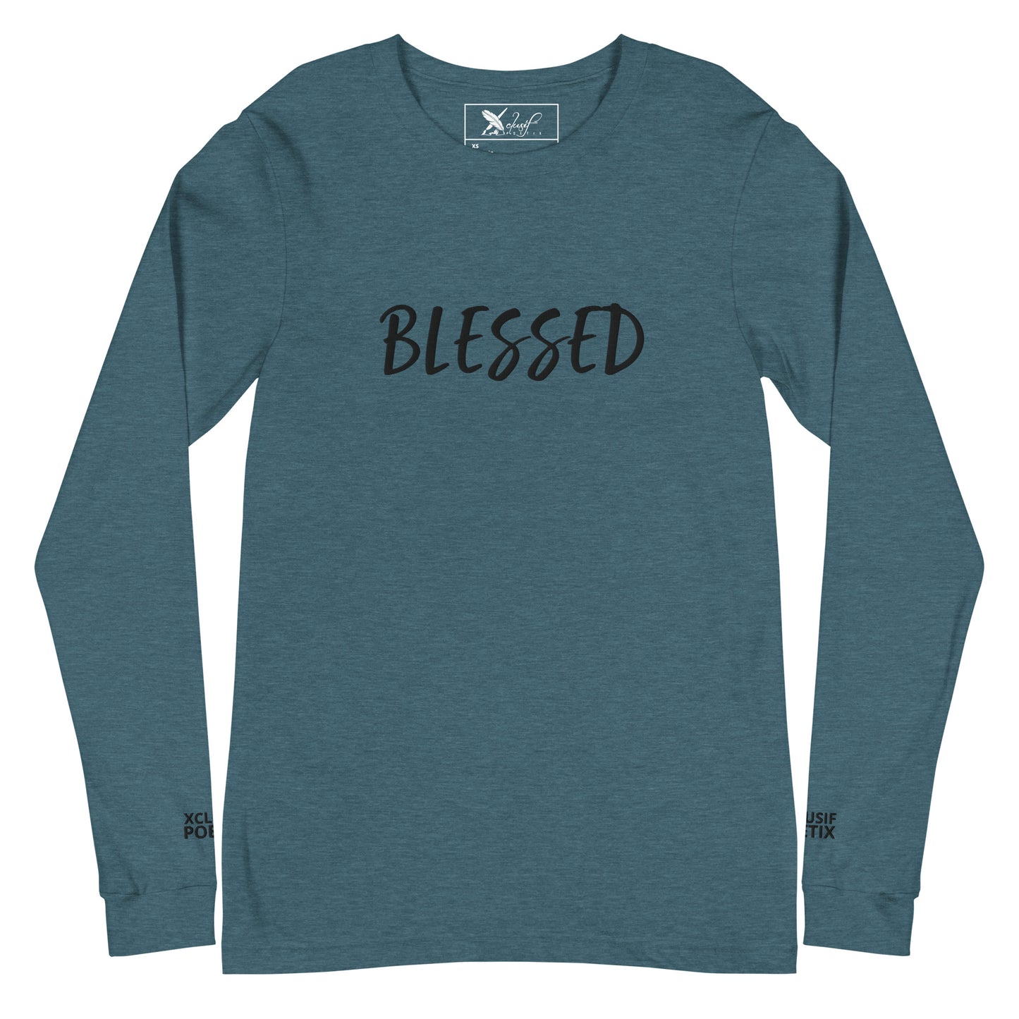 BLESSED BY XCLUSIF POETIX EMBROIDERY Unisex Long Sleeve Tee