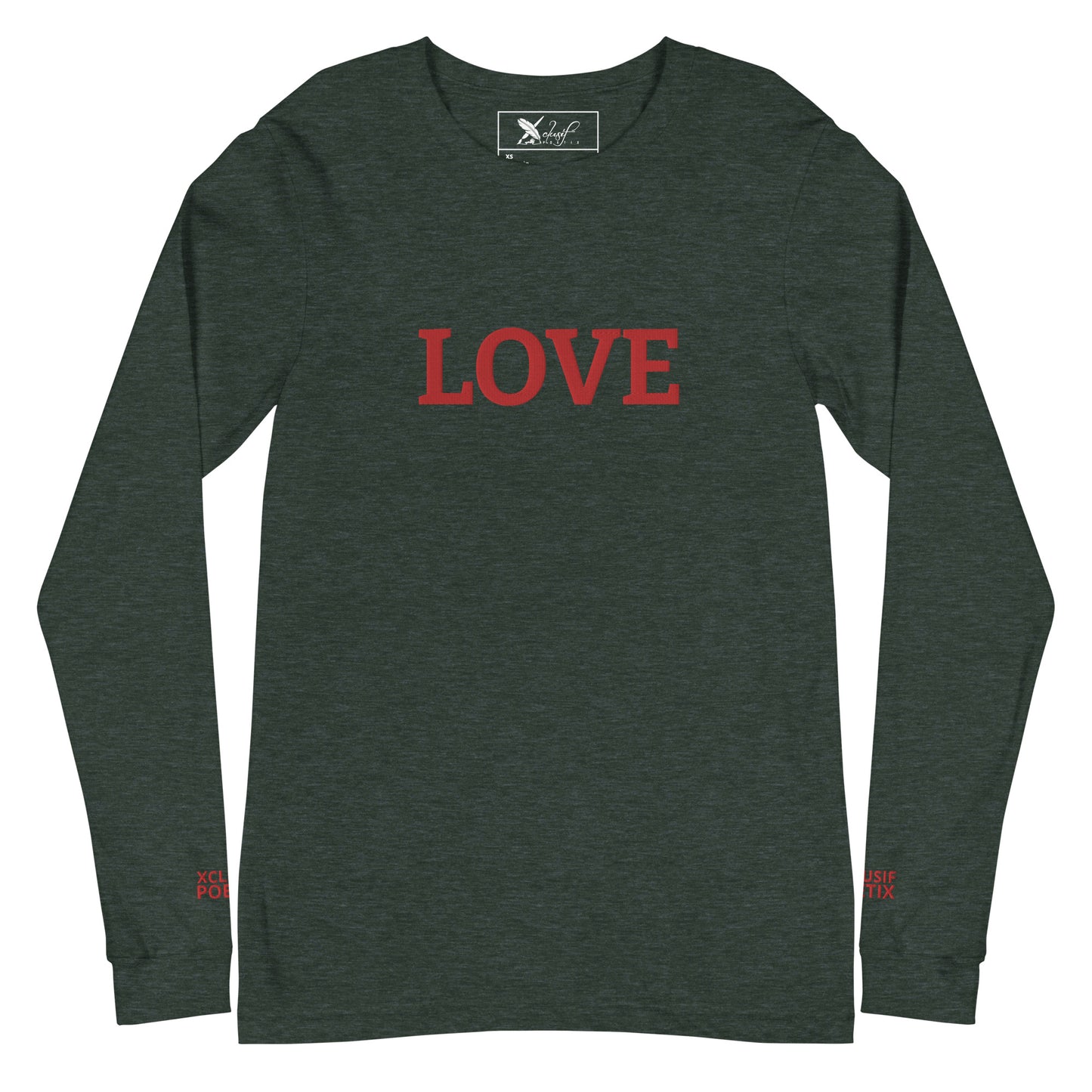 LOVE BY XCLUSIF POETIX Embroidery Unisex Long Sleeve Tee