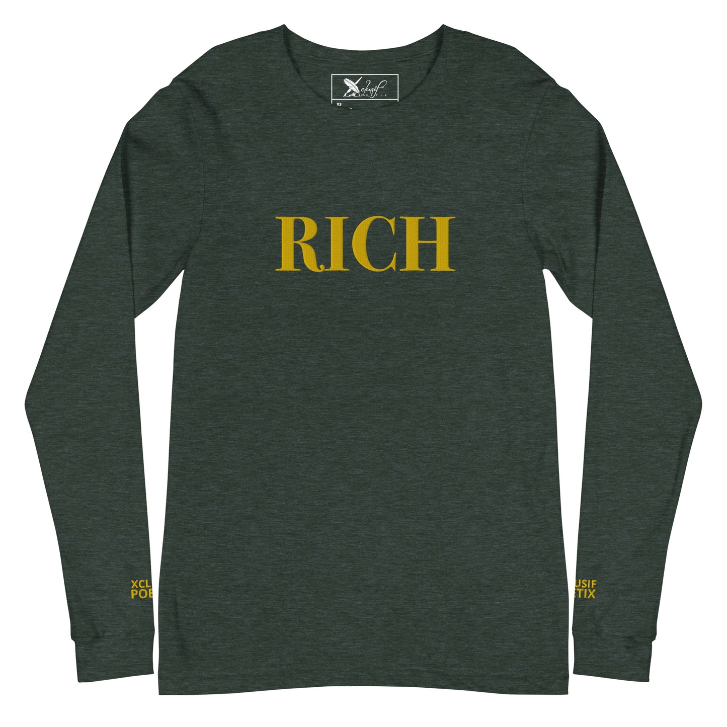 RICH BY XCLUSIF POETIX Embroidery Unisex Long Sleeve Tee