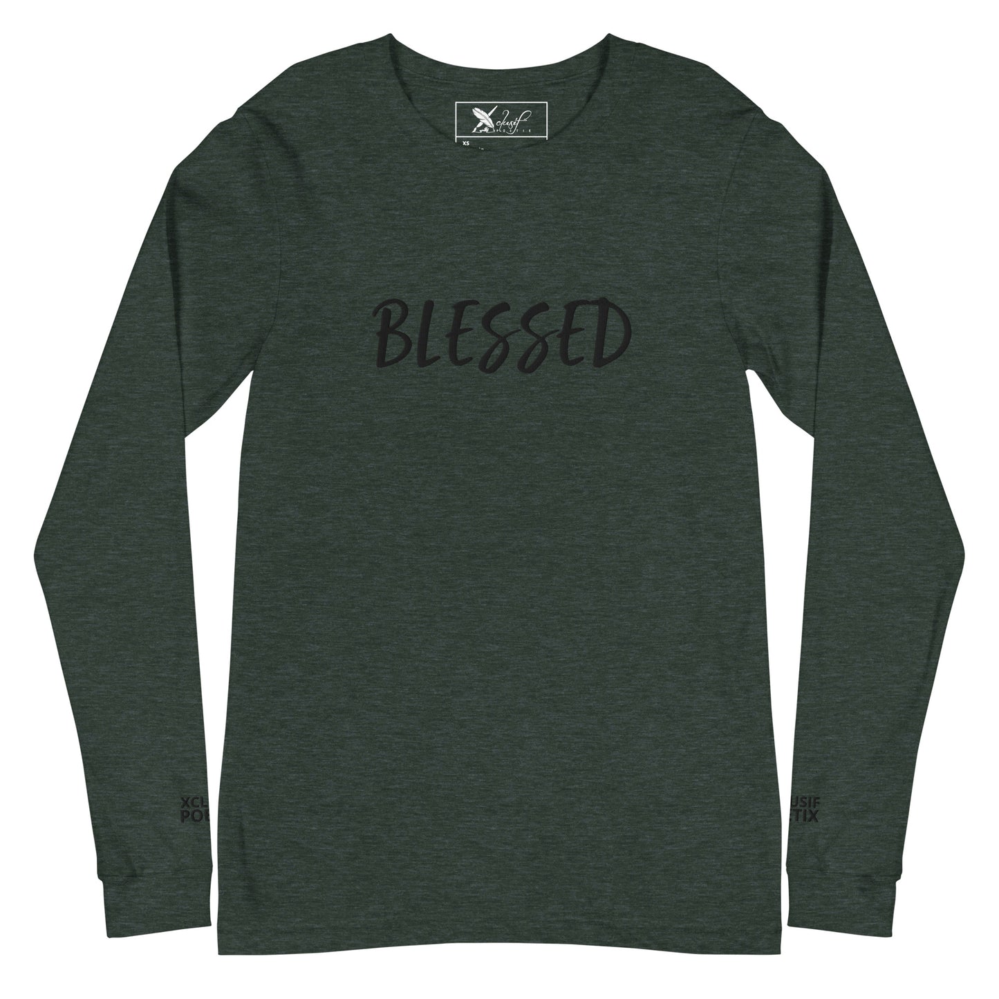 BLESSED BY XCLUSIF POETIX EMBROIDERY Unisex Long Sleeve Tee