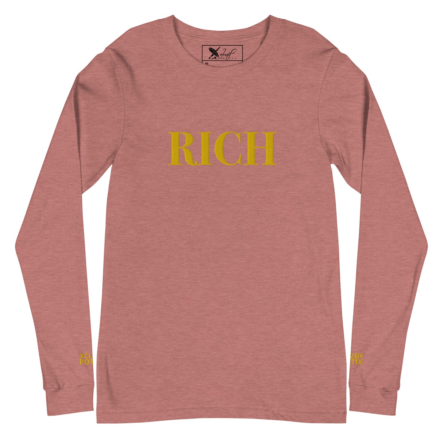 RICH BY XCLUSIF POETIX Embroidery Unisex Long Sleeve Tee