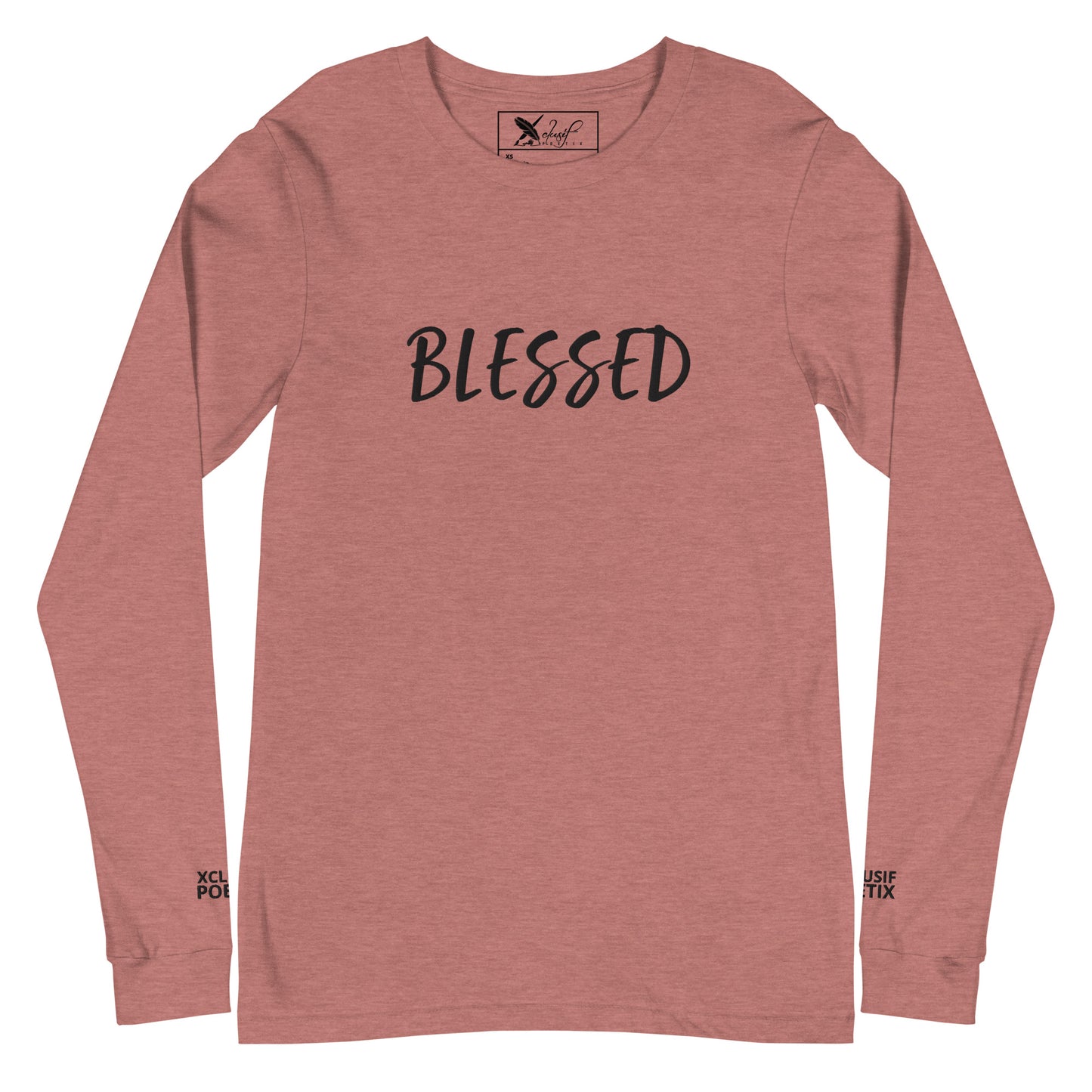 BLESSED BY XCLUSIF POETIX EMBROIDERY Unisex Long Sleeve Tee