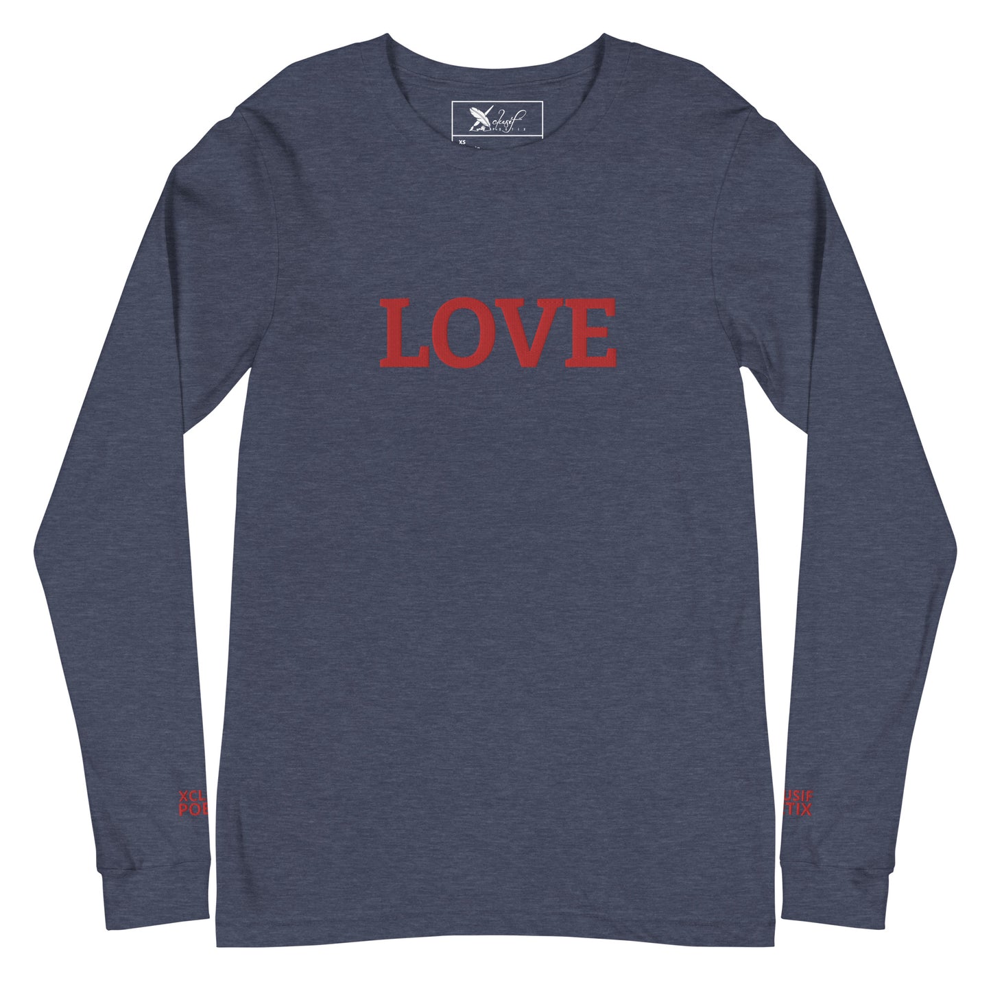 LOVE BY XCLUSIF POETIX Embroidery Unisex Long Sleeve Tee