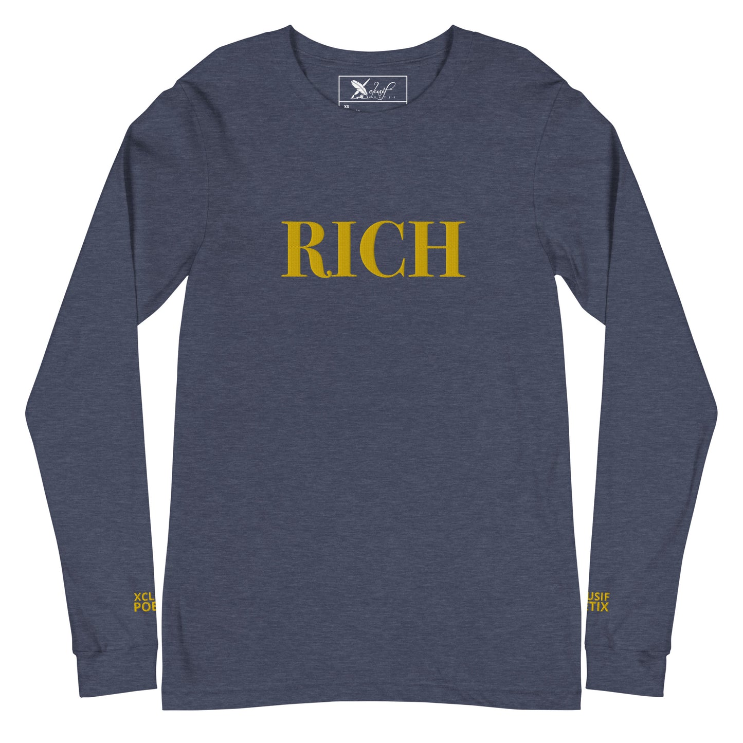 RICH BY XCLUSIF POETIX Embroidery Unisex Long Sleeve Tee