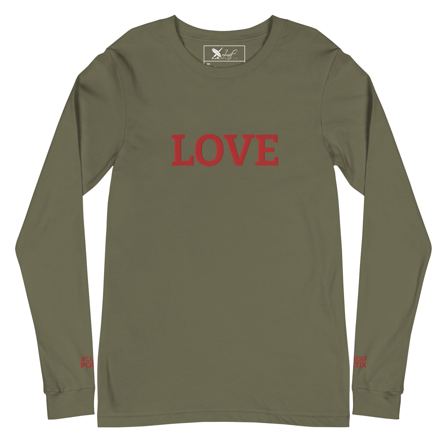 LOVE BY XCLUSIF POETIX Embroidery Unisex Long Sleeve Tee