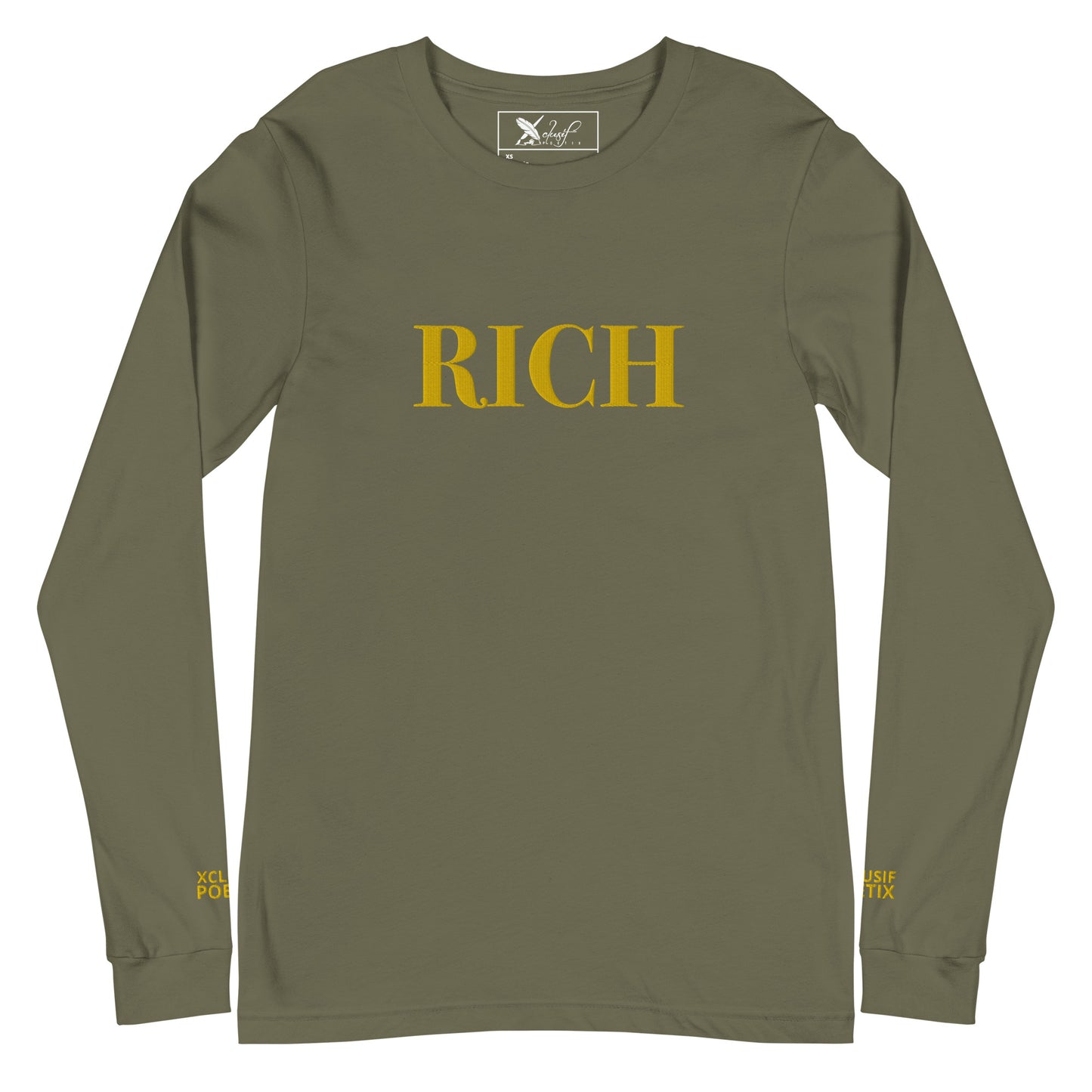 RICH BY XCLUSIF POETIX Embroidery Unisex Long Sleeve Tee