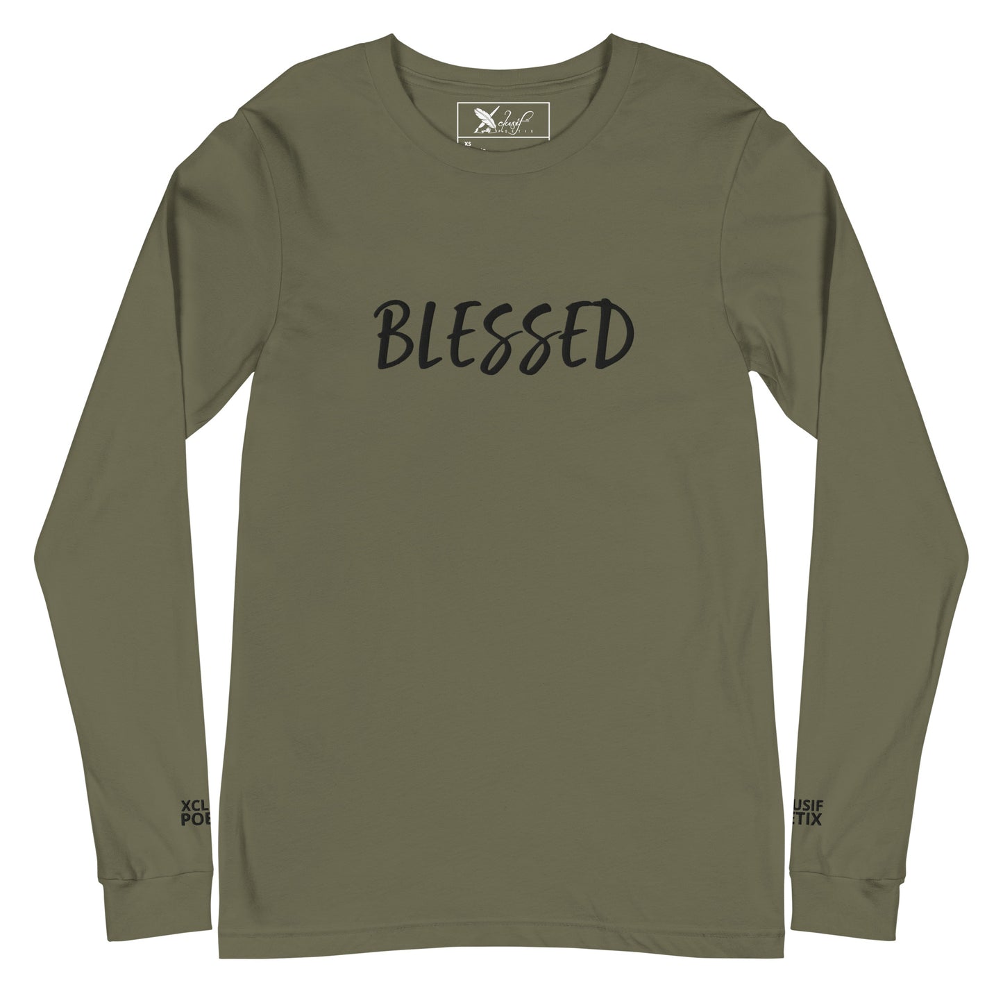 BLESSED BY XCLUSIF POETIX EMBROIDERY Unisex Long Sleeve Tee