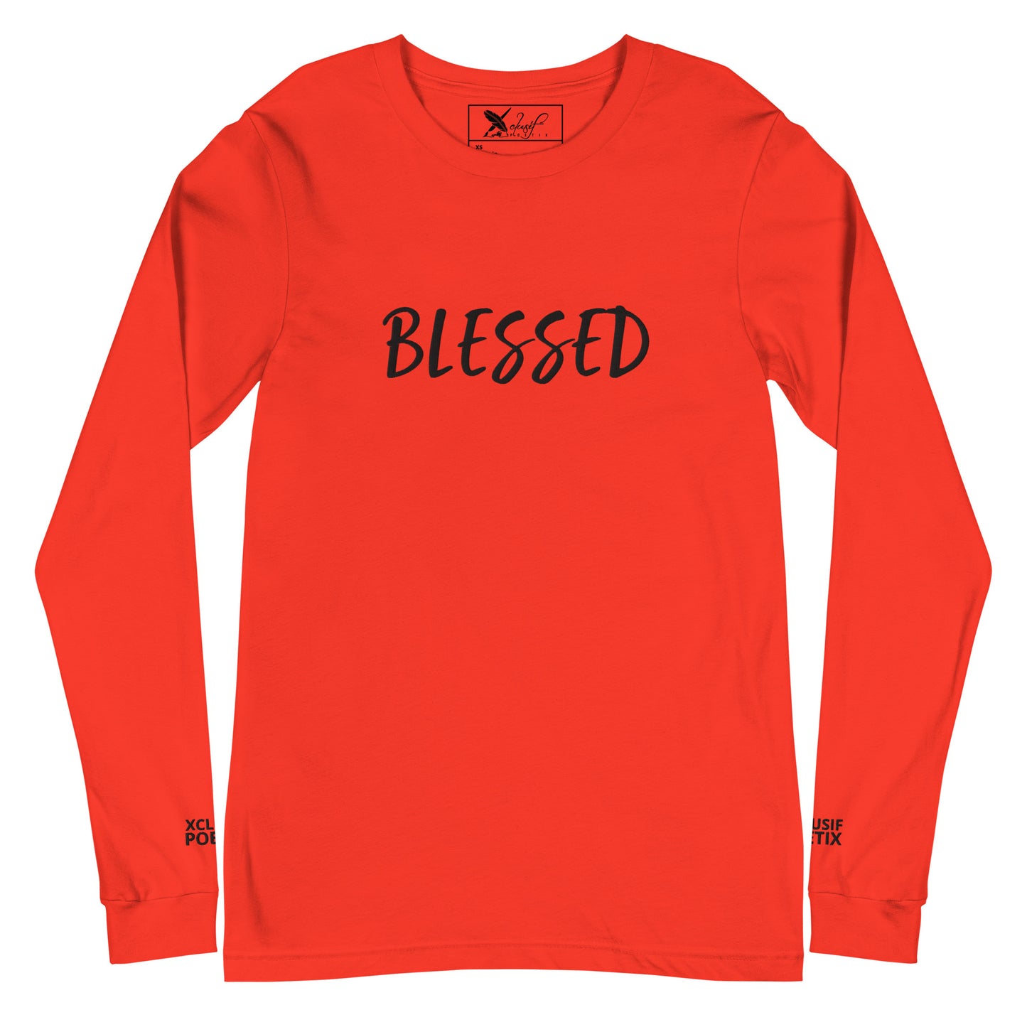 BLESSED BY XCLUSIF POETIX EMBROIDERY Unisex Long Sleeve Tee