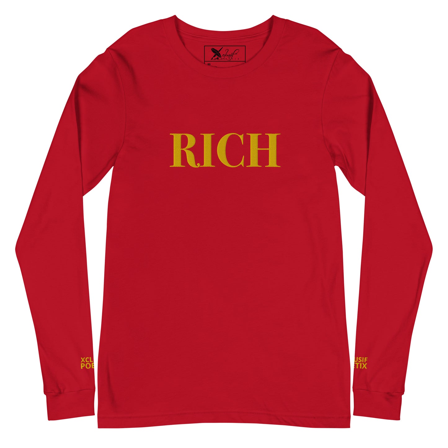 RICH BY XCLUSIF POETIX Embroidery Unisex Long Sleeve Tee