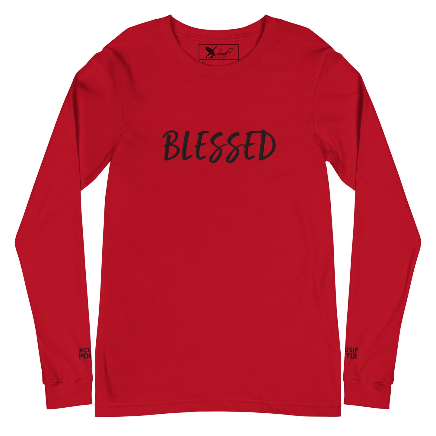 BLESSED BY XCLUSIF POETIX EMBROIDERY Unisex Long Sleeve Tee