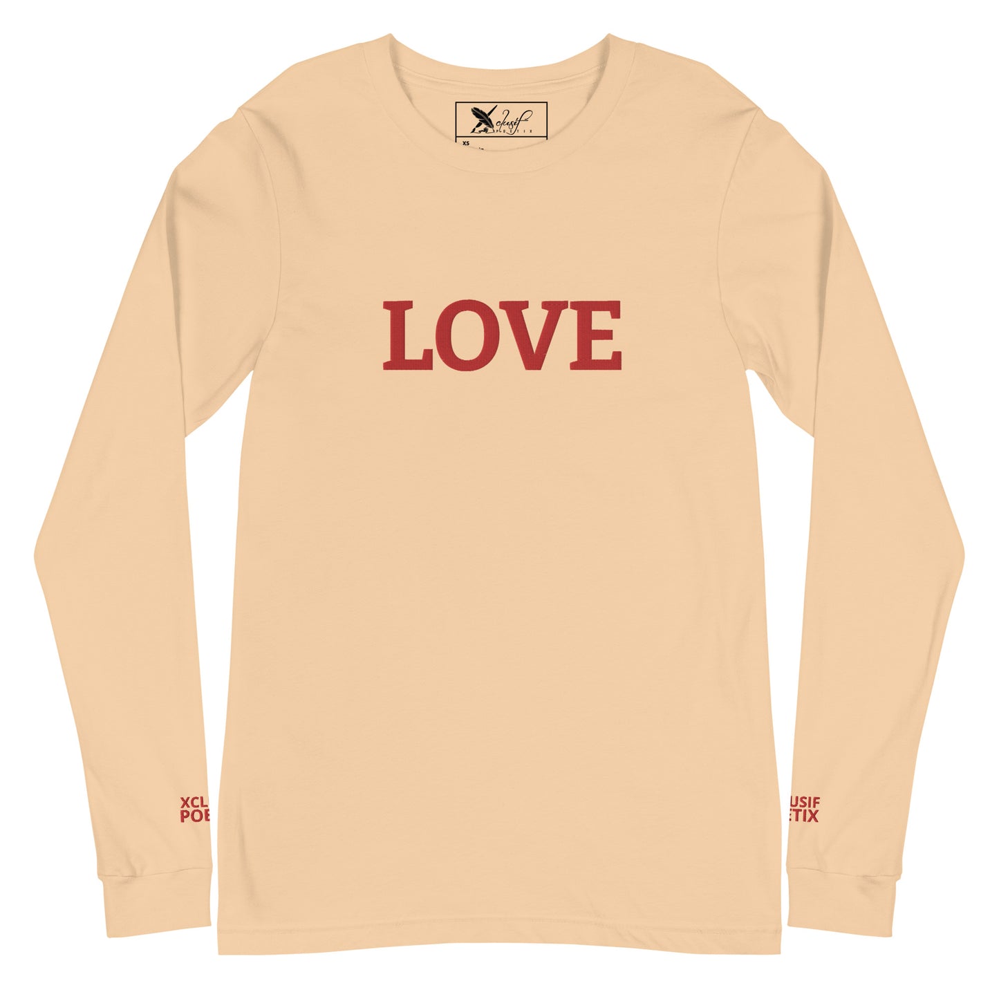 LOVE BY XCLUSIF POETIX Embroidery Unisex Long Sleeve Tee