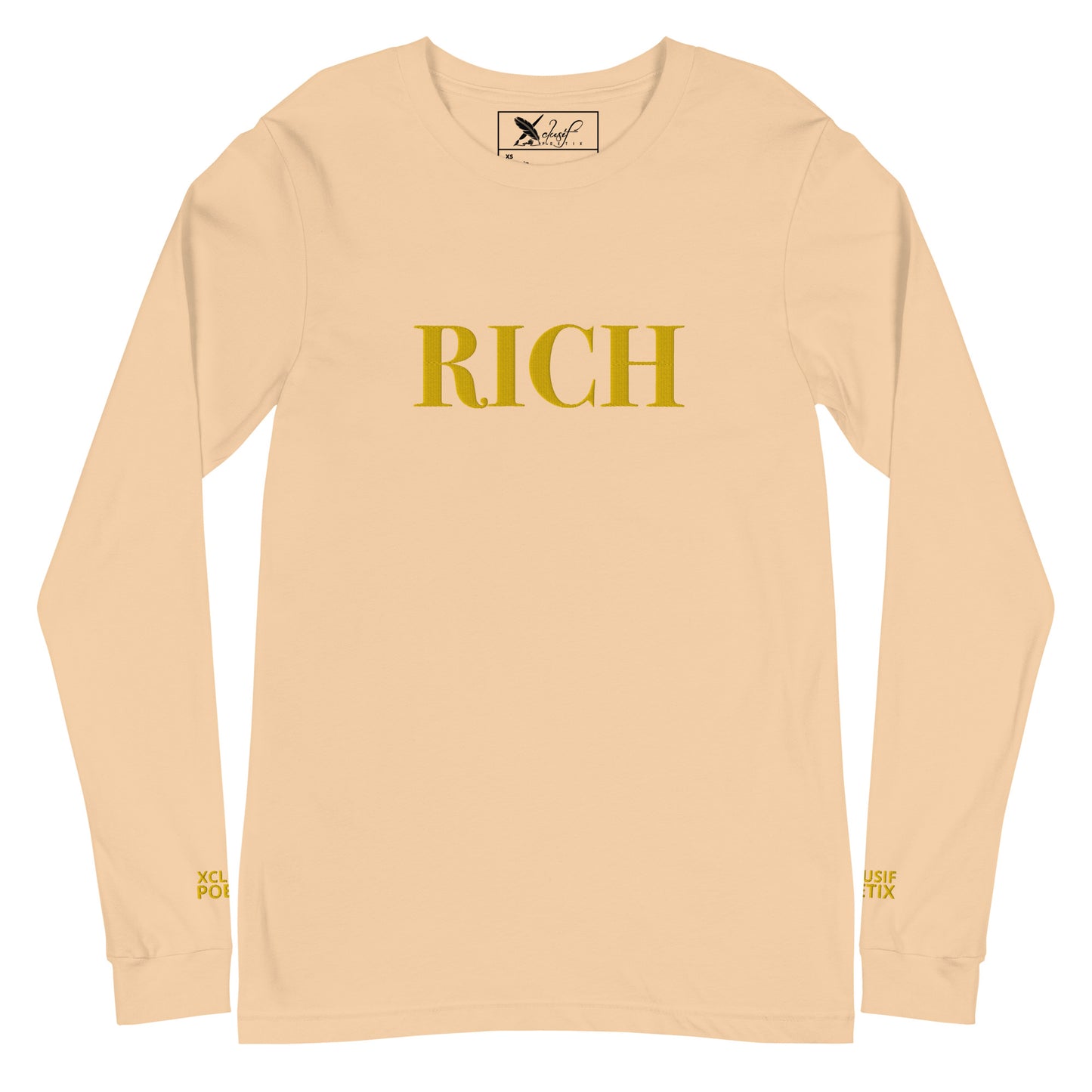 RICH BY XCLUSIF POETIX Embroidery Unisex Long Sleeve Tee