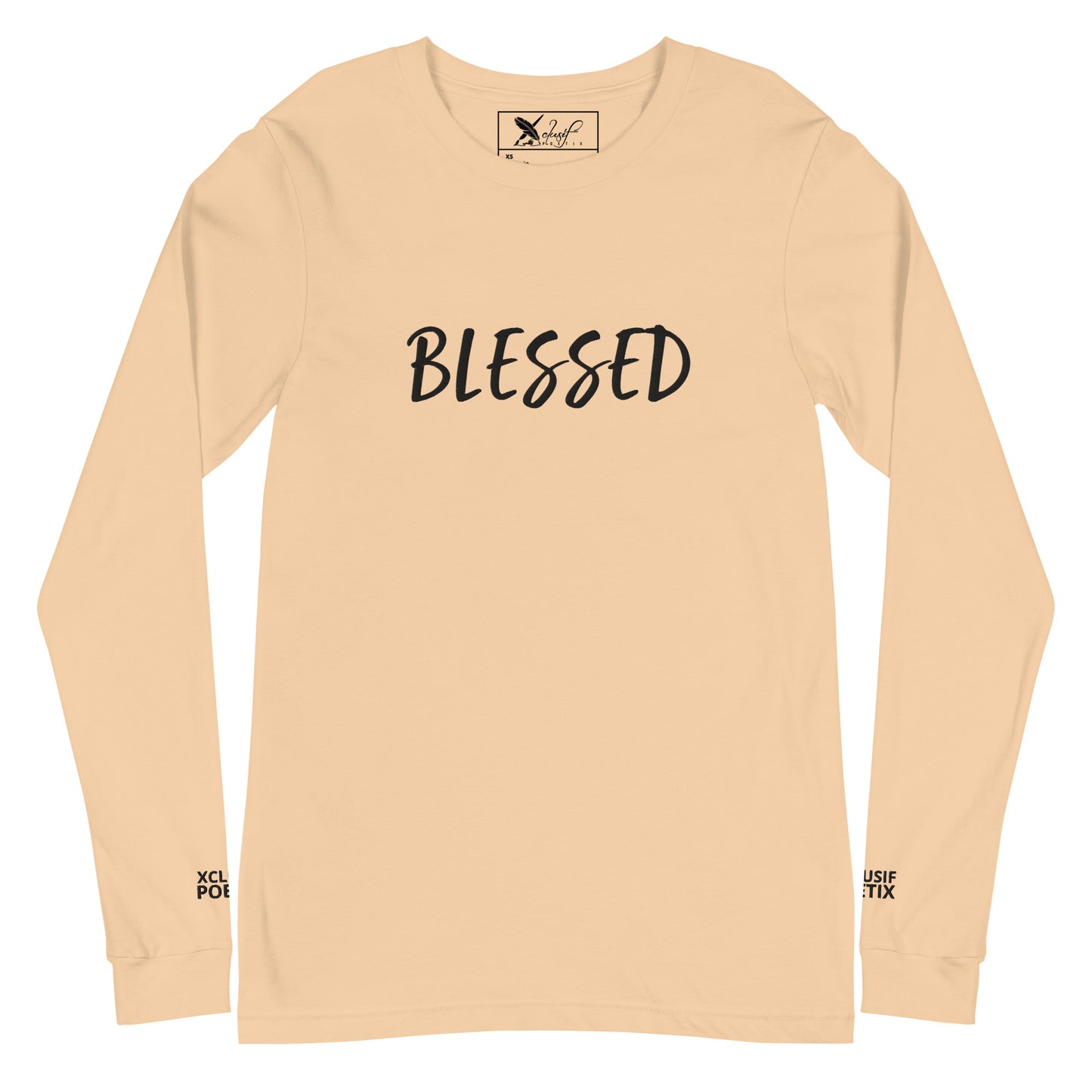 BLESSED BY XCLUSIF POETIX EMBROIDERY Unisex Long Sleeve Tee