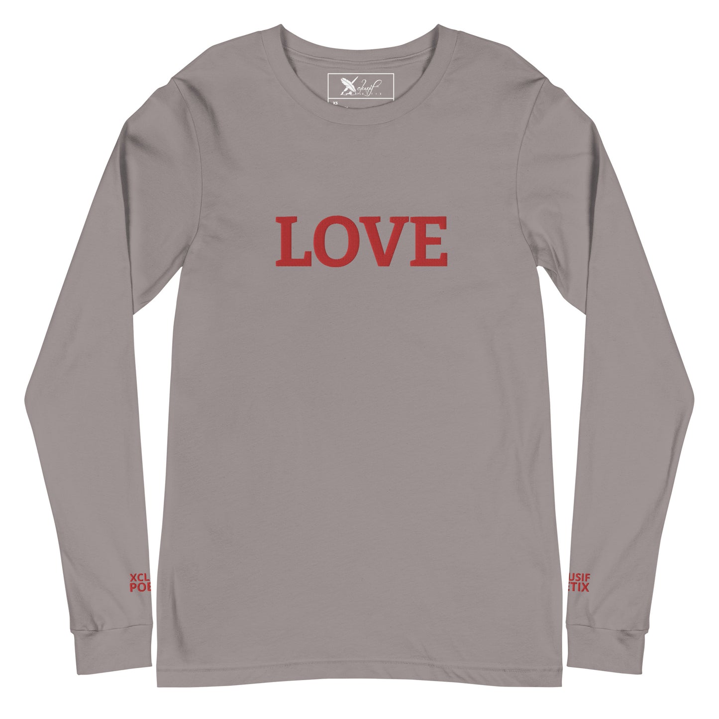 LOVE BY XCLUSIF POETIX Embroidery Unisex Long Sleeve Tee