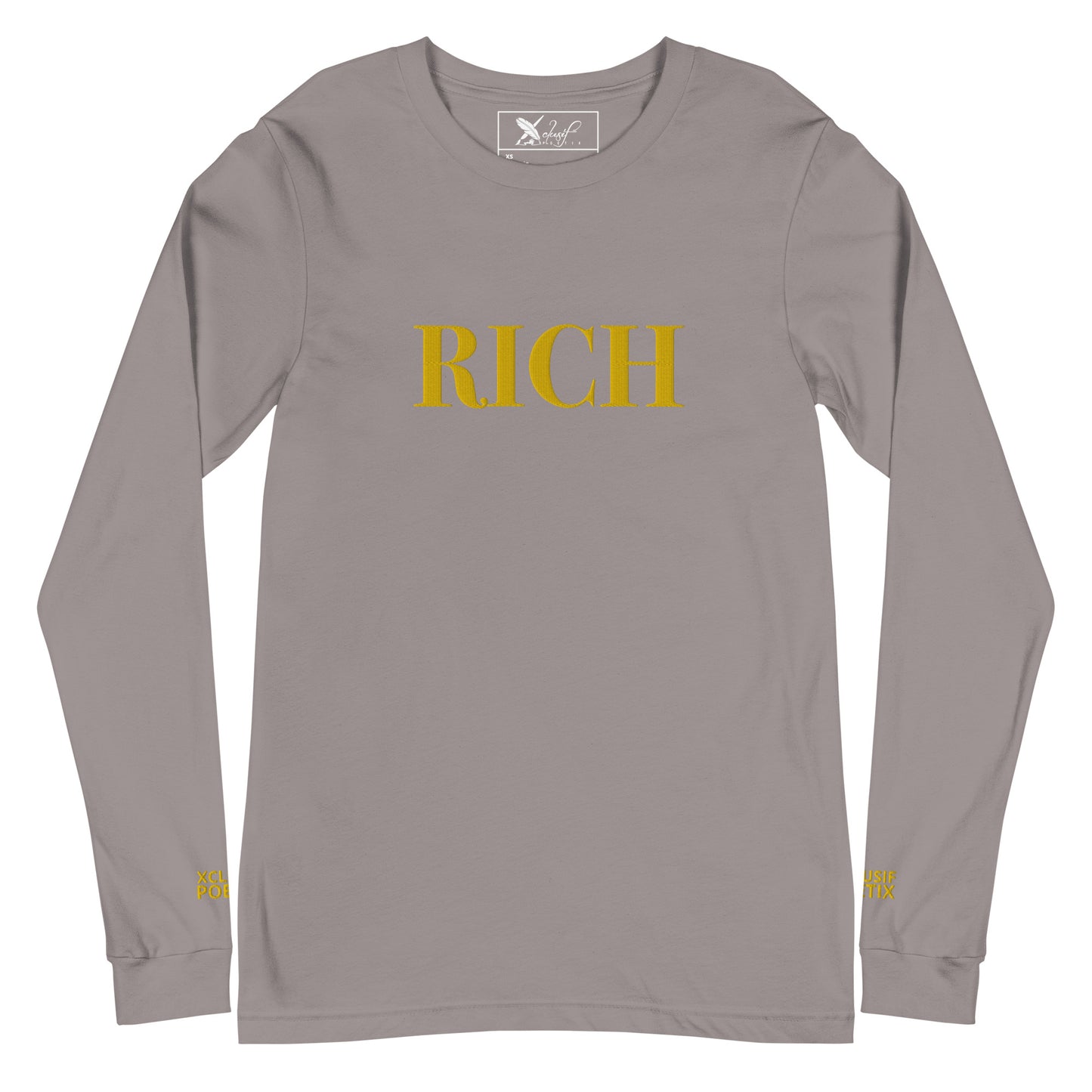 RICH BY XCLUSIF POETIX Embroidery Unisex Long Sleeve Tee