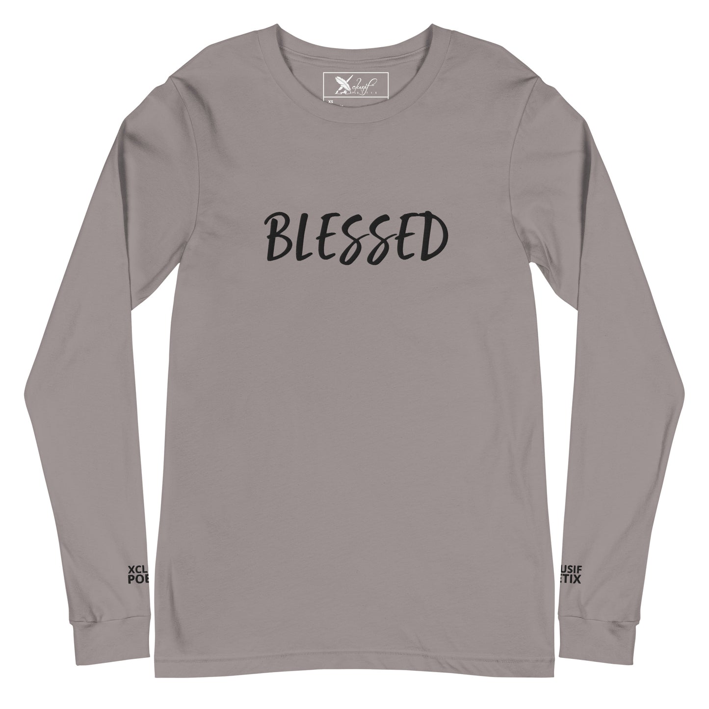 BLESSED BY XCLUSIF POETIX EMBROIDERY Unisex Long Sleeve Tee