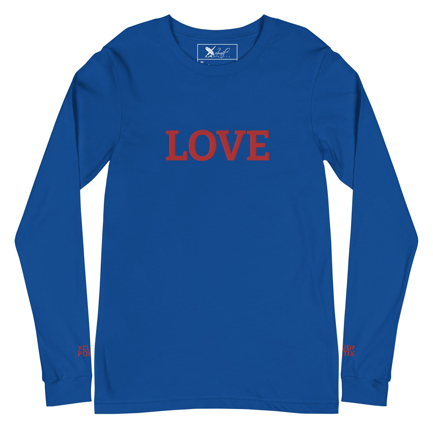 LOVE BY XCLUSIF POETIX Embroidery Unisex Long Sleeve Tee